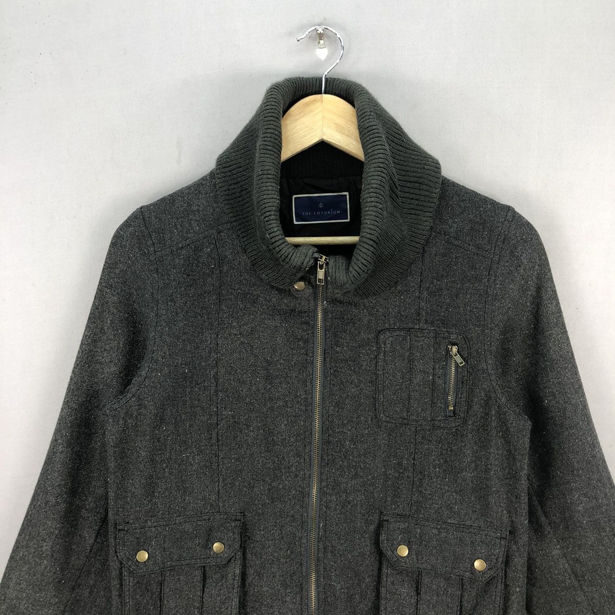 Japanese Brand The Emporium High Neck Wool Zipper Jacket Size US XS / EU 42 / 0 - 4 Thumbnail