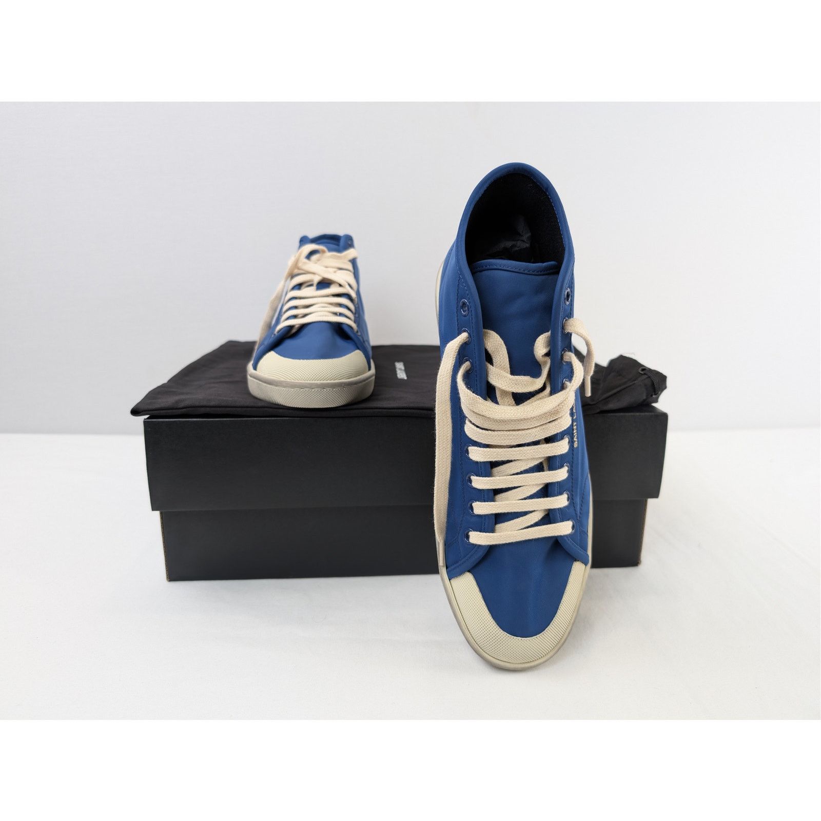 Saint Laurent Paris o1rshd1 Court Classic SL/39 mid-top sneakers in blue nylon Size US 9 / EU 42 - 18 Thumbnail