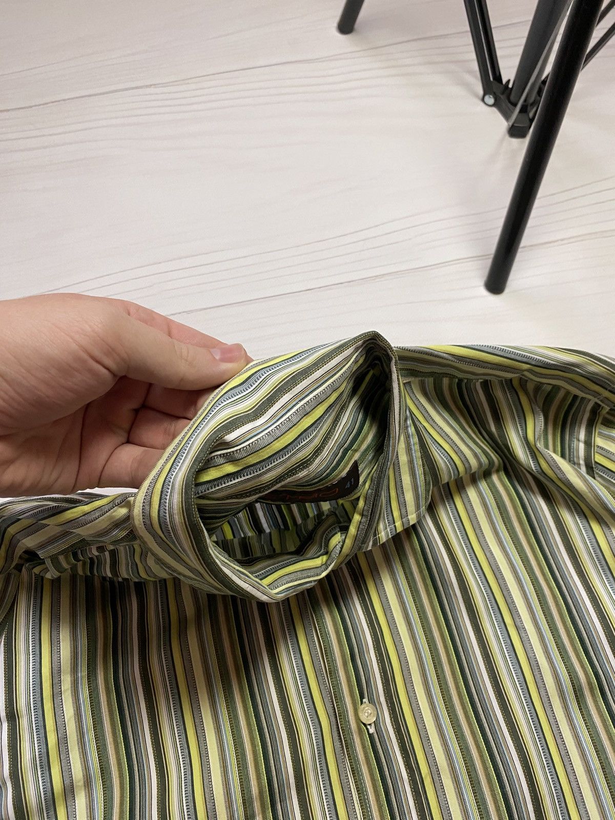 Etro × Vintage Vintage Etro Via Spartaco 3 striped designy button up shirt Size US L / EU 52-54 / 3 - 8 Thumbnail