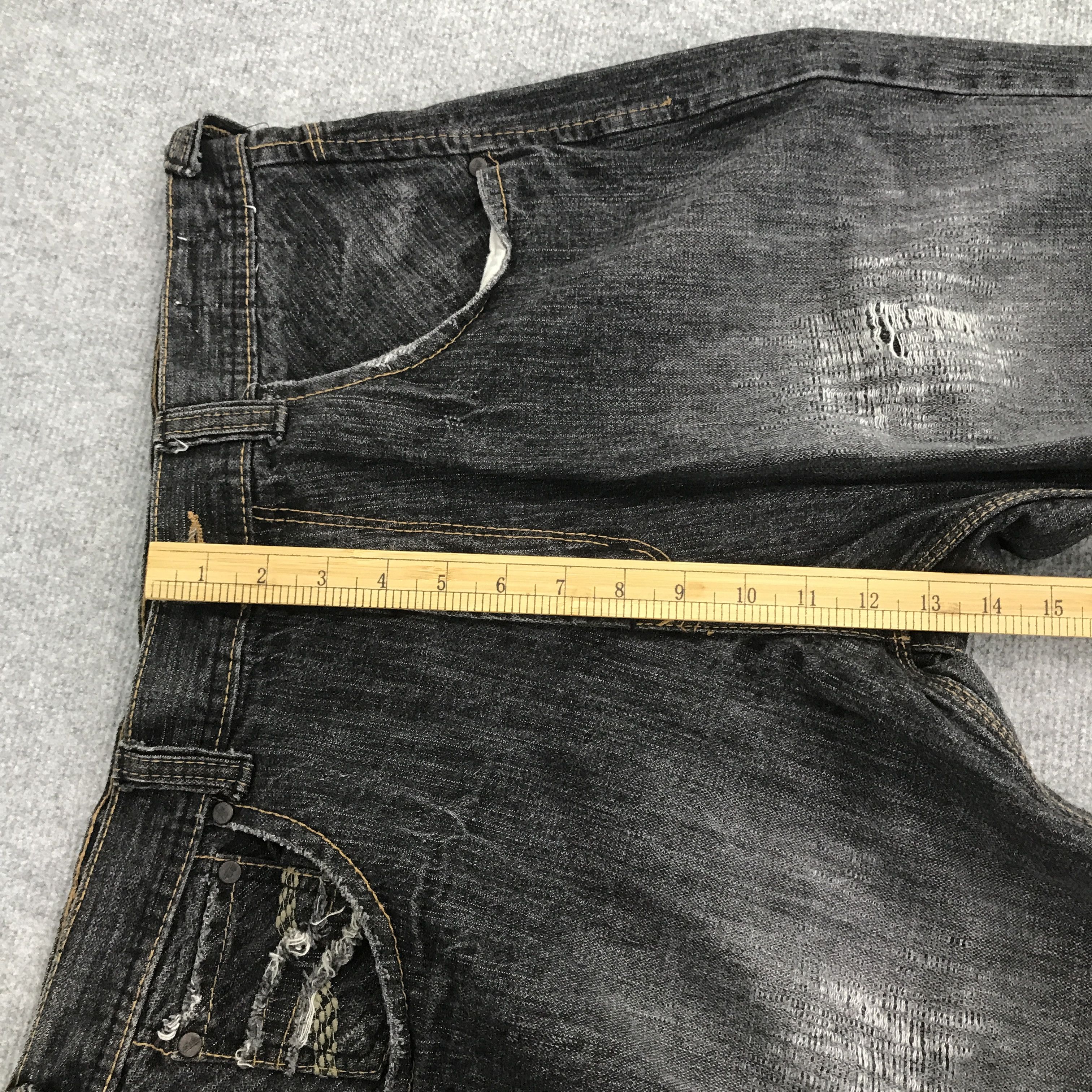 Japanese Brand Rare Japan black denim distressed jeans style Size US 36 / EU 52 - 9 Thumbnail