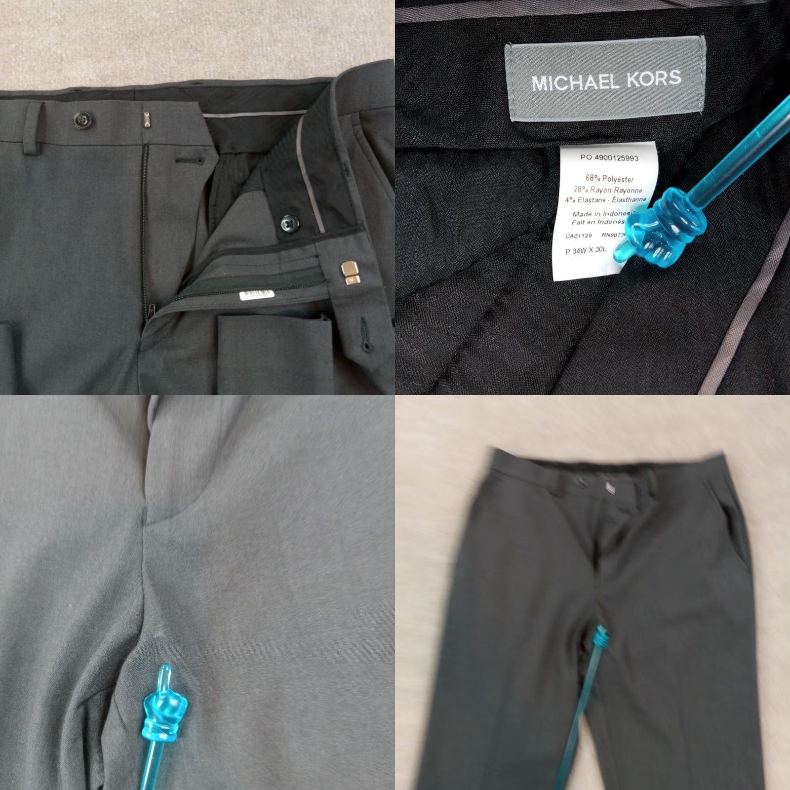 Michael Kors Michael Kors Mens Black Chino Stretch Pants 34x30 Straight Leg Size US 34 / EU 50 - 8 Thumbnail