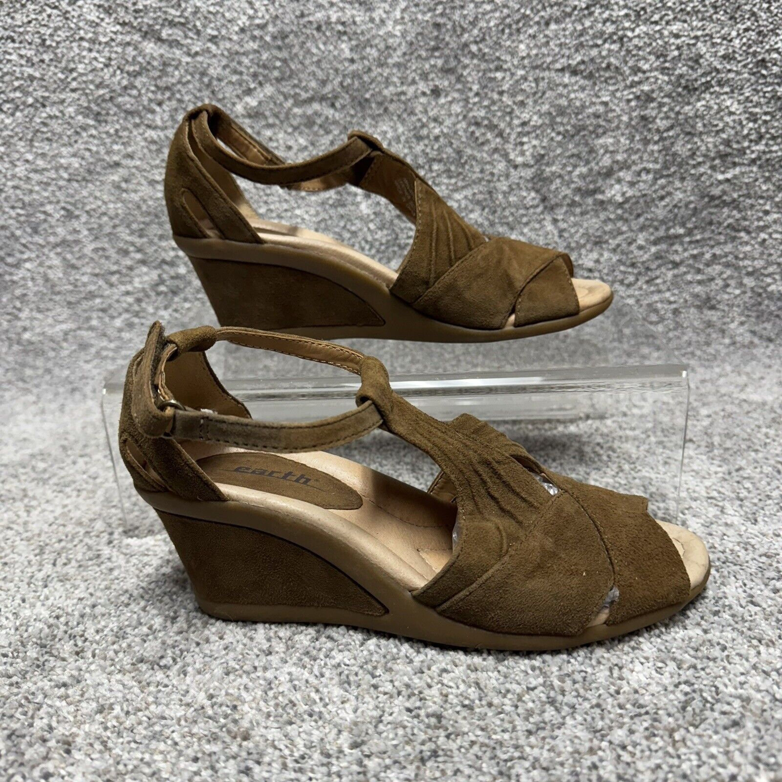 Other Earth Sandals Womens 7 Leather Suede Wedge Heel Y2K Size US 7 / IT 37 - 1 Thumbnail