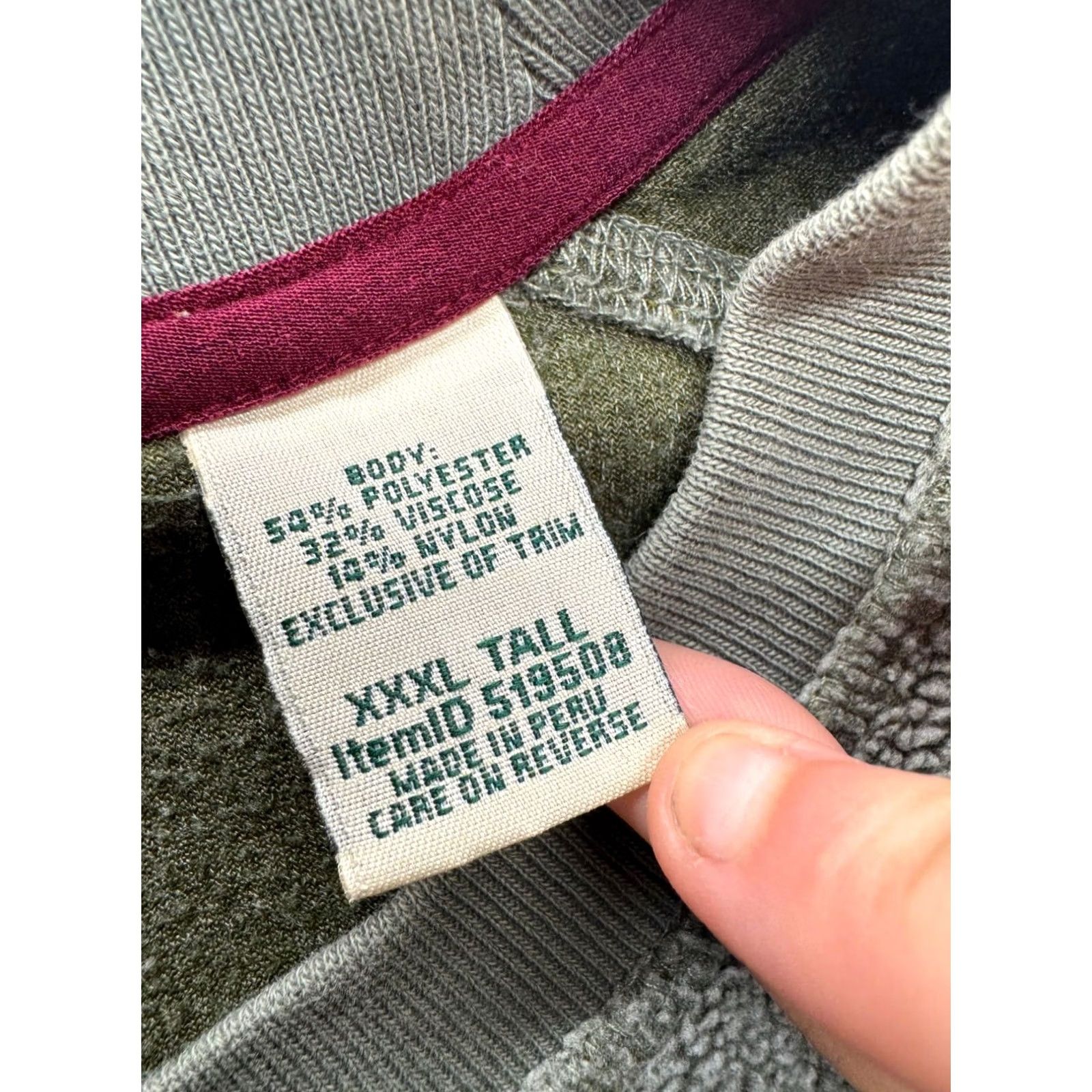 Vintage L.L.Bean Sweatshirt Pullover 3XL Tall Gray Burgundy Accents Crew Neck Raglan Sleeve Women XXXL Tall Regular Fit Size US XXL / EU 58 / 5 - 5 Thumbnail