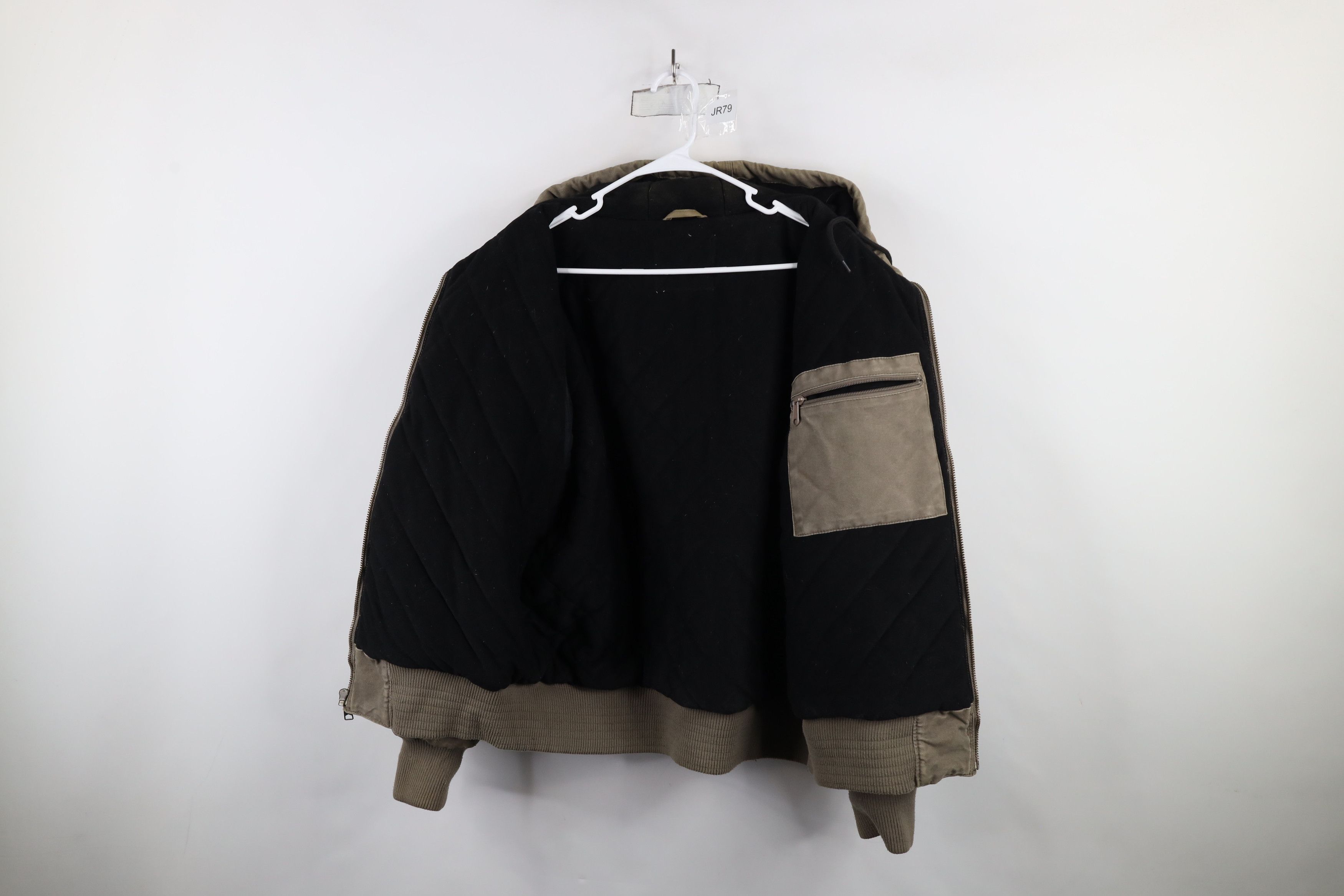 Vintage Vintage 90s Y2K Streetwear Quilted Canvas Hooded Jacket Size US L / EU 52-54 / 3 - 10 Thumbnail