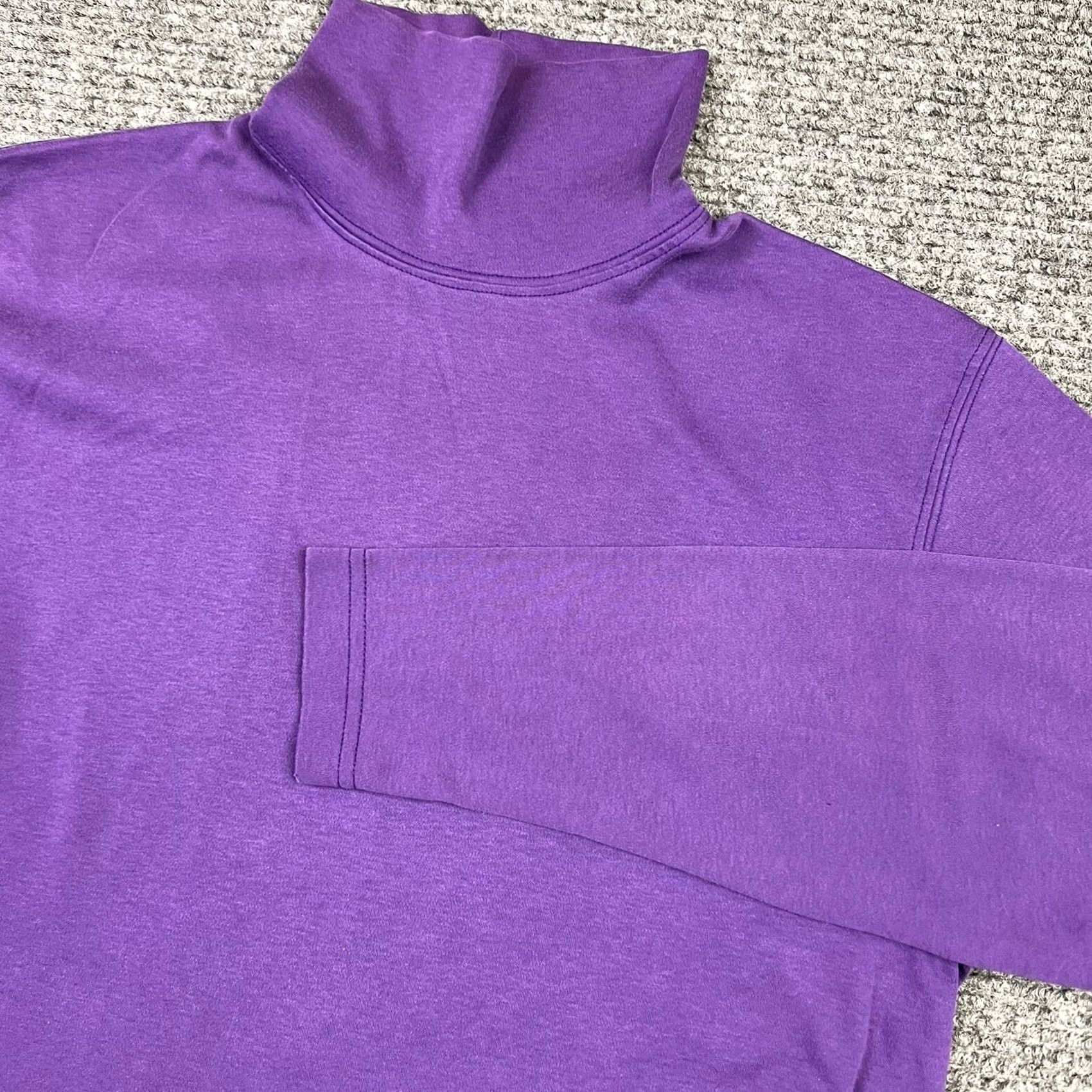 Lands' End VINTAGE Lands' End Turtleneck Stretch Fit T-Shirt Women Large Purple 90s Solid Long Sleeve - 100% Cotton Mens Womens Boys Girls Size L / US 10 / IT 46 - 4 Thumbnail