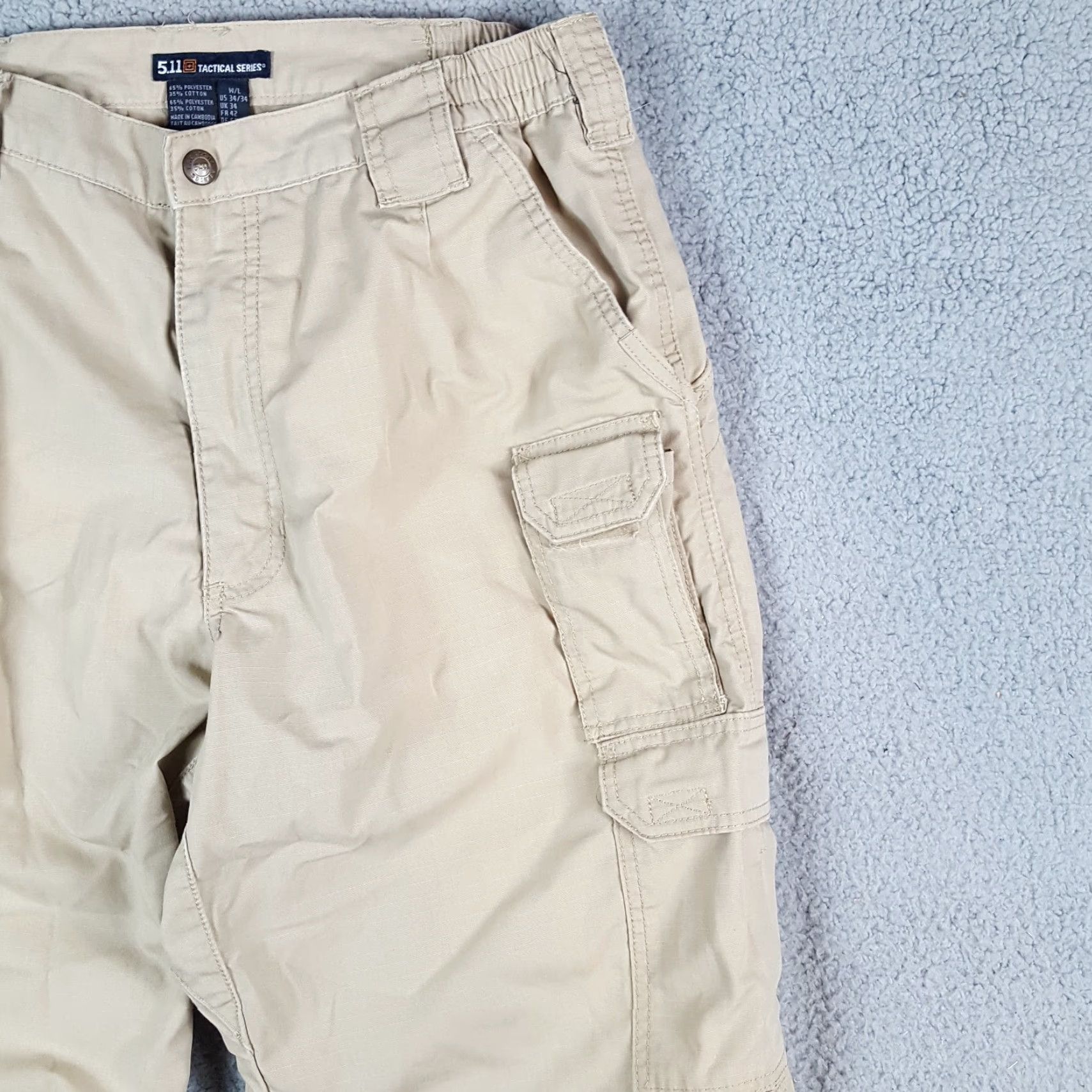 Vintage VINTAGE 5.11 Tactical Men's Cargo Pants Regular Fit Size 34x32 Beige Canvas Outdoor Workwear Y2K Size US 34 / EU 50 - 4 Thumbnail