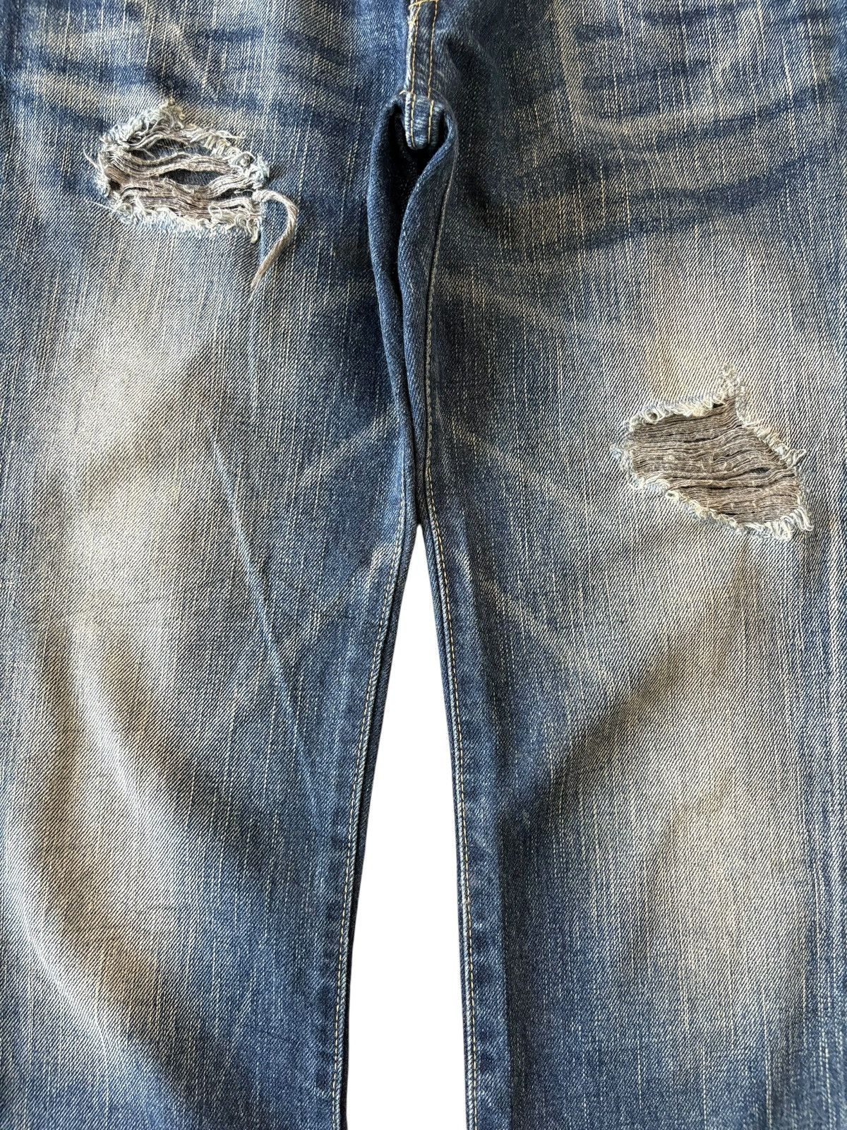Japanese Brand Vintage Japanese Brand Mud Wash Distressed Flare Jeans Size 31" - 4 Thumbnail