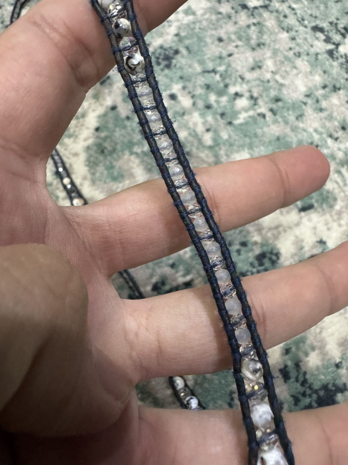 Chan Luu CHAN LUU CRYSTAL CLEAR BEADED LEATHER BRACELET .925 SILVER Size ONE SIZE - 4 Thumbnail
