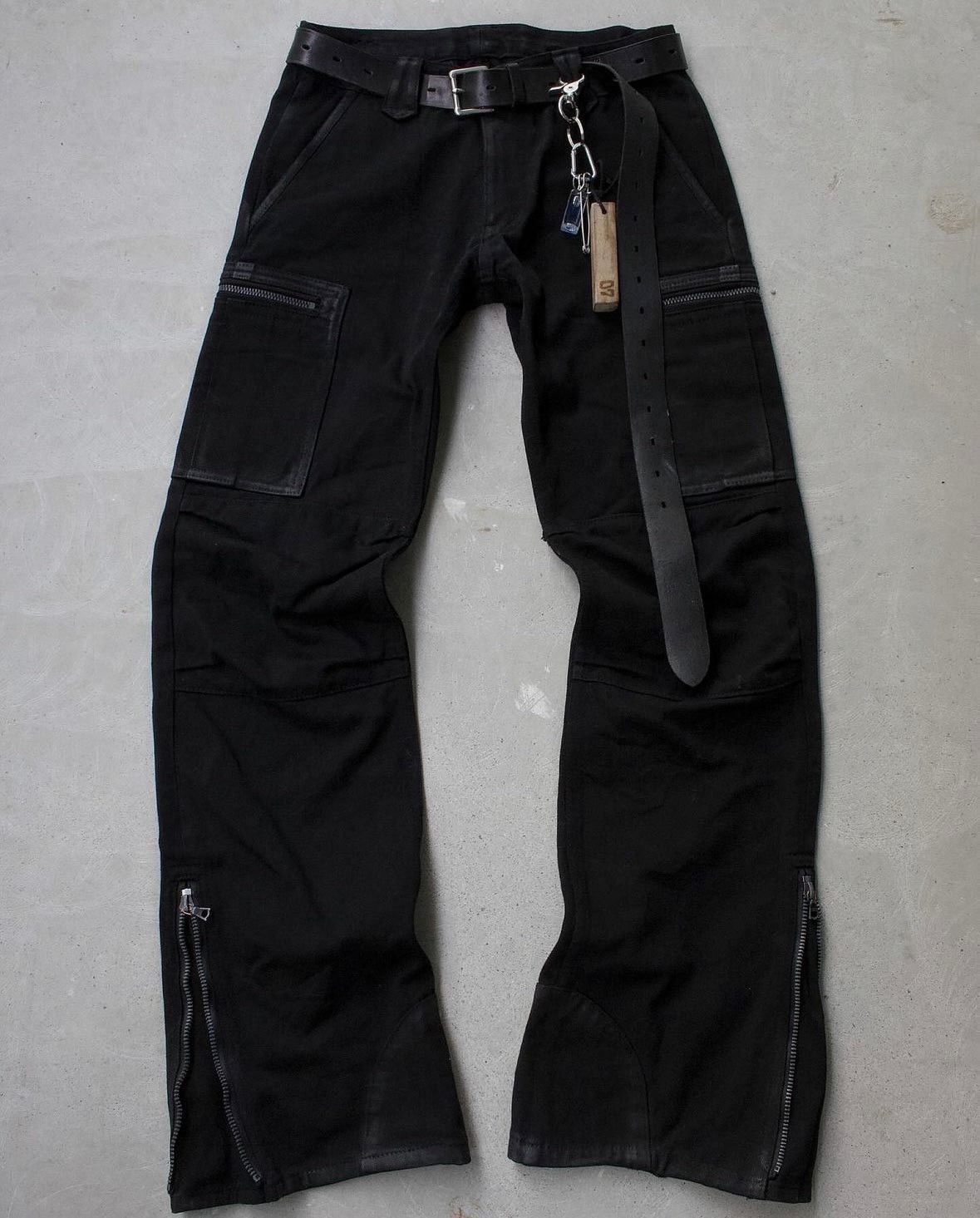 Backlash Waxed Flared Cargo Biker pants