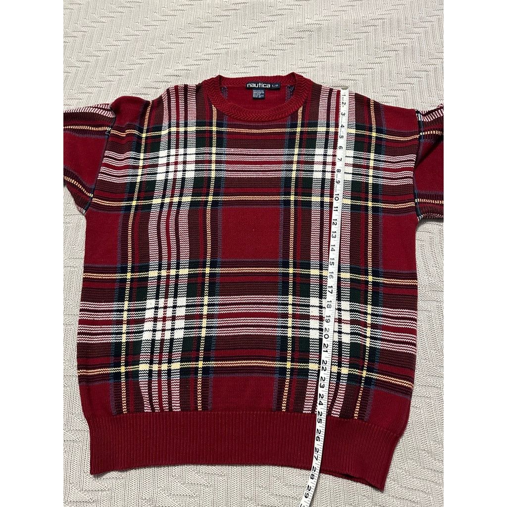 Nautica Vintage Nautica red tartan Christmas plaid sweater size L Size US L / EU 52-54 / 3 - 6 Thumbnail
