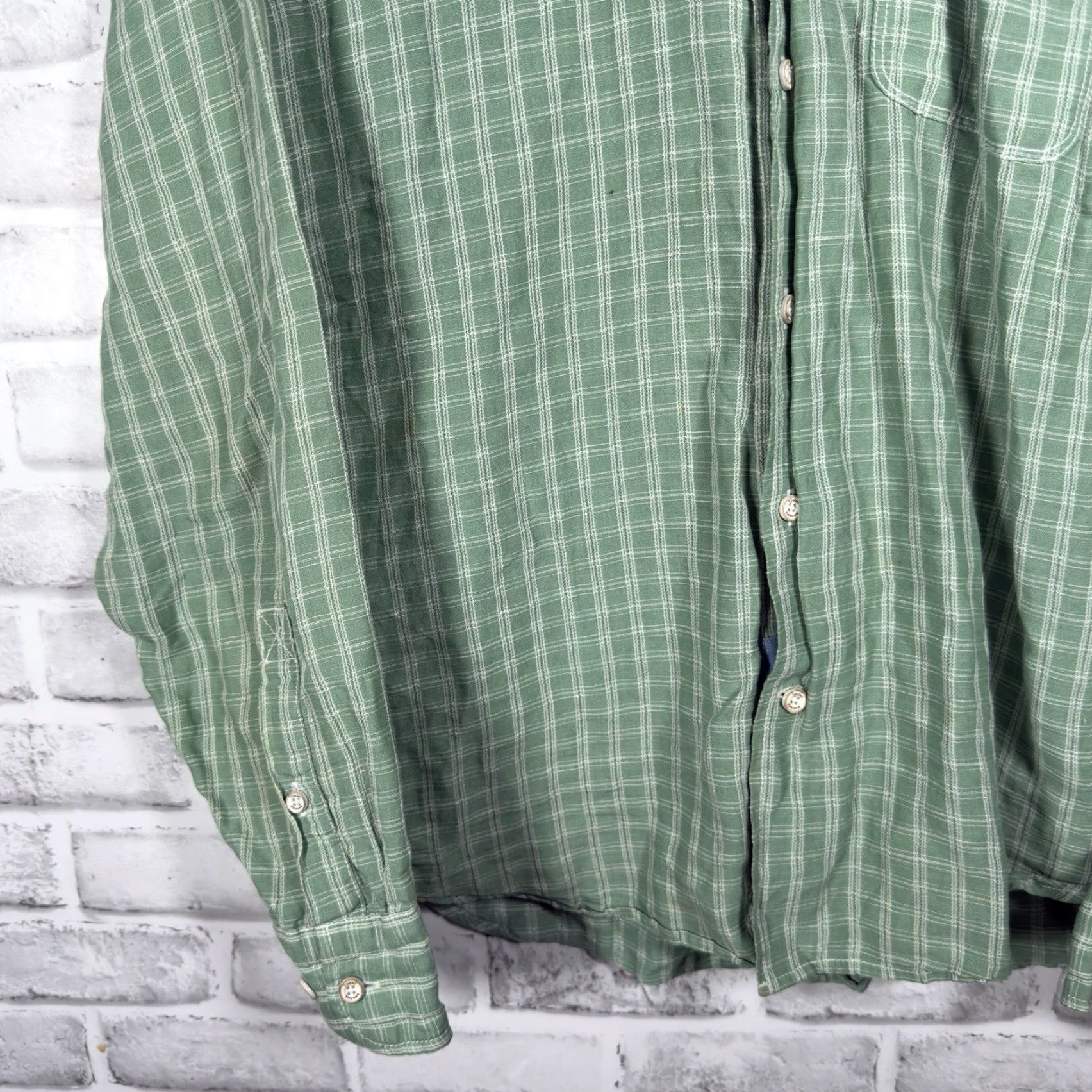 Tommy Bahama Tommy Bahama Green Linen Blend Long Sleeve Button-Down Shirt Mens Size L Size US L / EU 52-54 / 3 - 3 Thumbnail