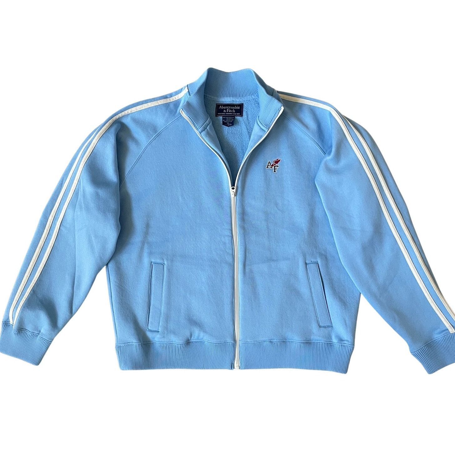 Abercrombie & Fitch Winged A&F Logo Powder Blue Track Jacket | Y2K Vintage XL Size US XL / EU 56 / 4 - 5 Thumbnail