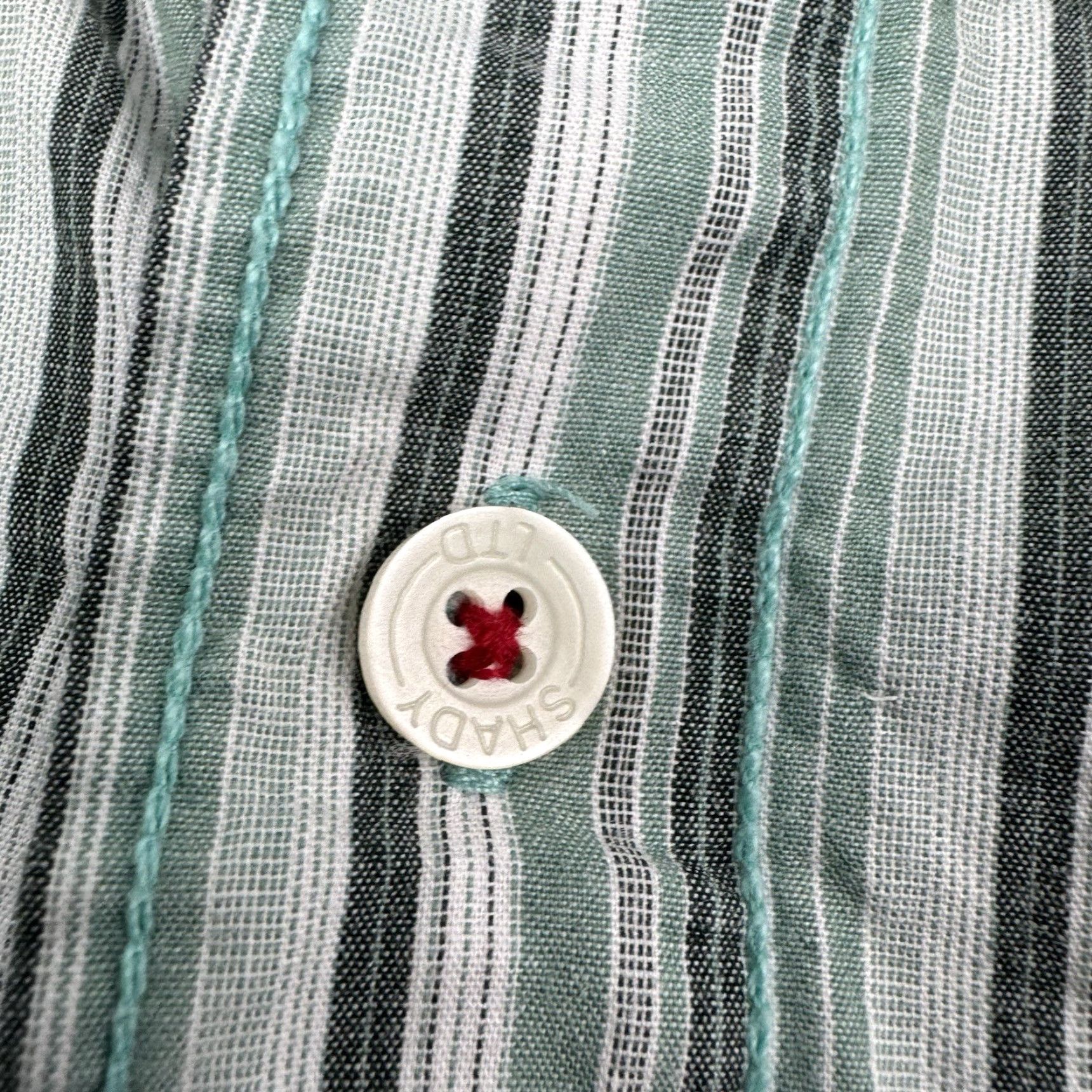 Vintage VINTAGE Shady Ltd Button-Up Shirt Mens 2XL Green Striped Punk Hip Hop 90s Y2K Shady Ltd Button-Up Shirt 2XL Mens Green Shady Ltd Vintage Sweatshirt? Size US XXL / EU 58 / 5 - 4 Thumbnail
