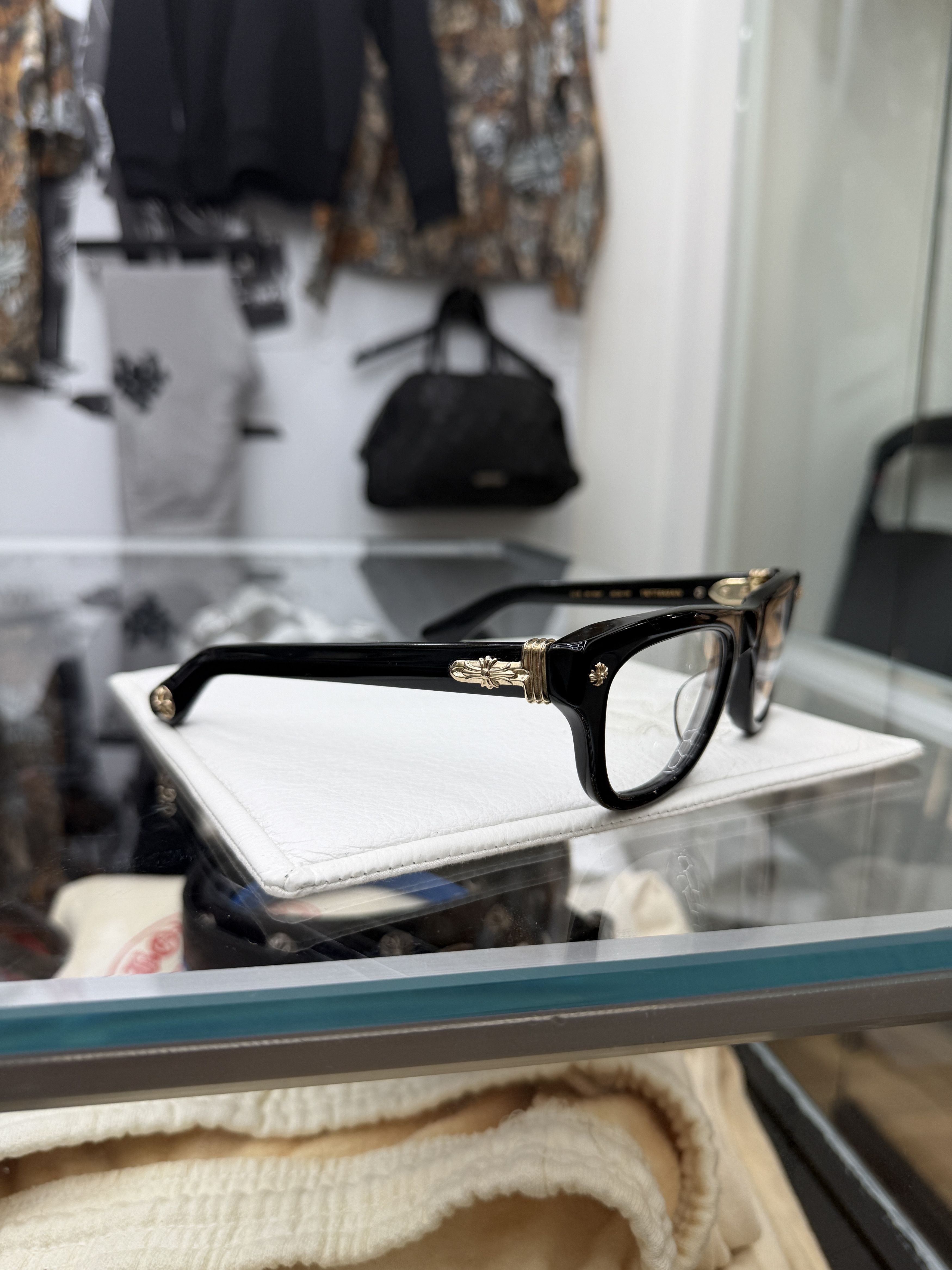Chrome Hearts Chrome Hearts Trititsagain Glasses Black/Gold Size ONE SIZE - 3 Thumbnail