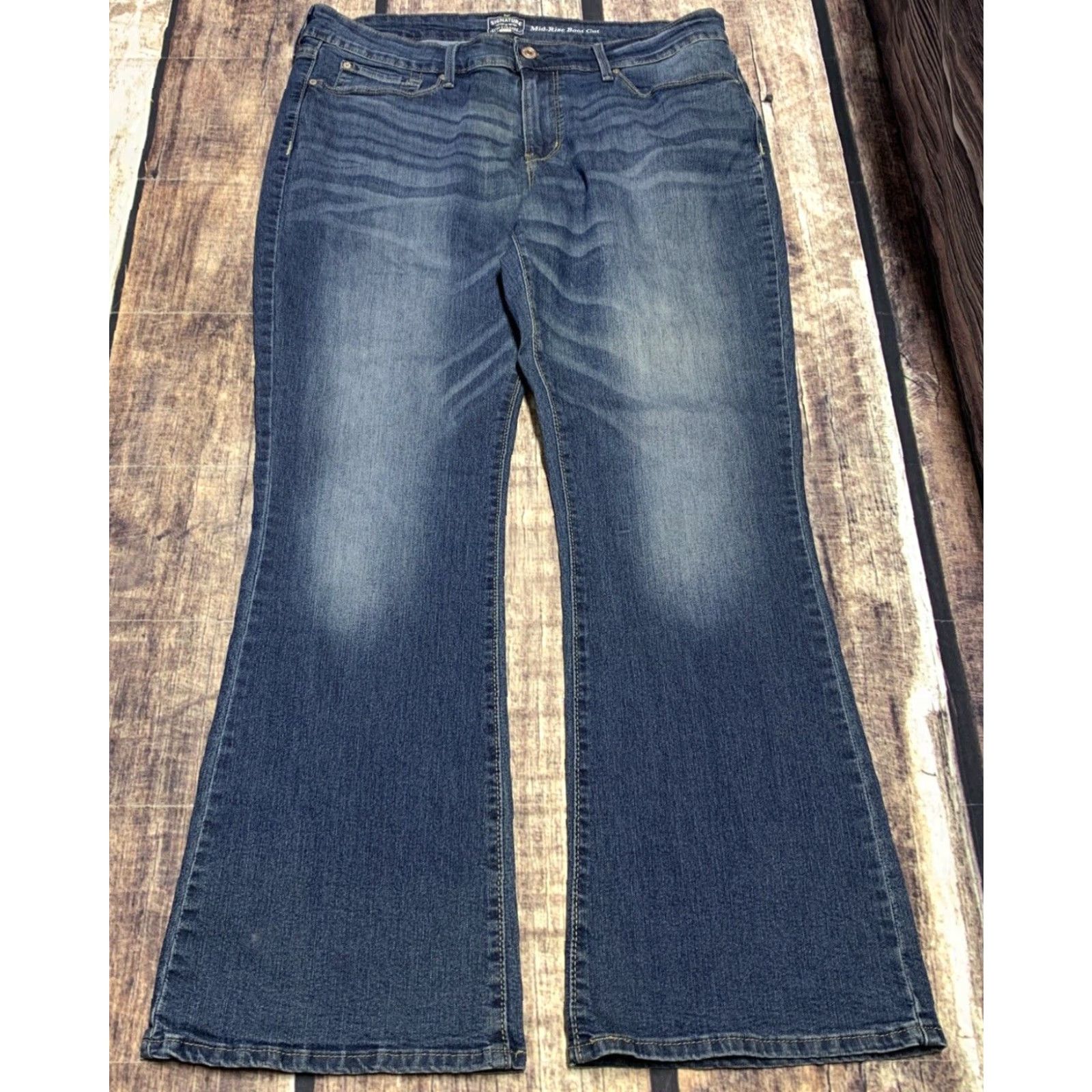 Levi's Signature Levi Strauss Women's Blue Jeans Gold Mid Rise Bootcut 36 X 30 Size 25" / US 0 / IT 36 - 2 Thumbnail