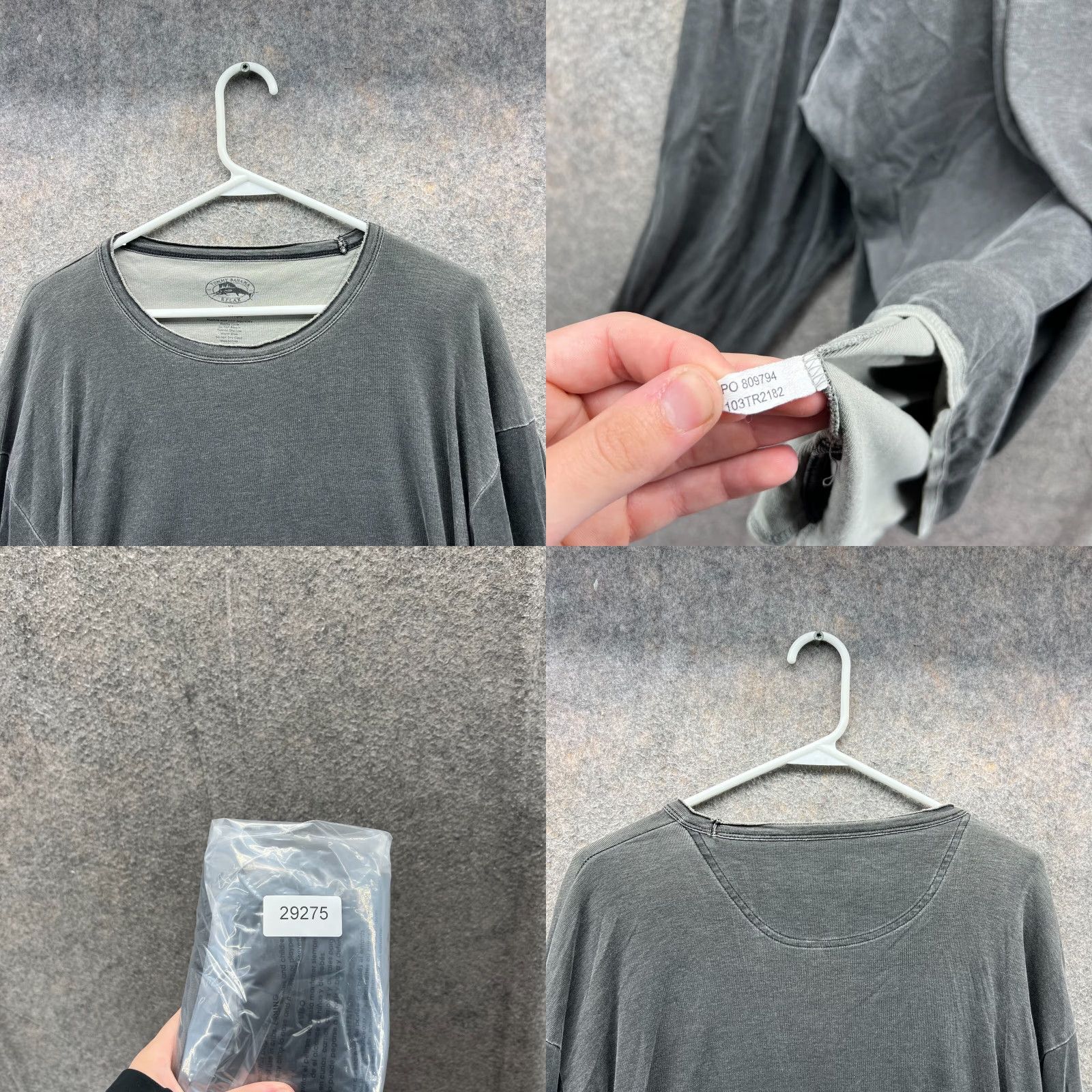 Tommy Bahama Tommy Bahama Sweater Mens XL Gray Relax Pima Cotton Fleece Crewneck - Knit Pullover, All Seasons, Logo, Regular, Shirt/Department: Men Size US XL / EU 56 / 4 - 8 Thumbnail