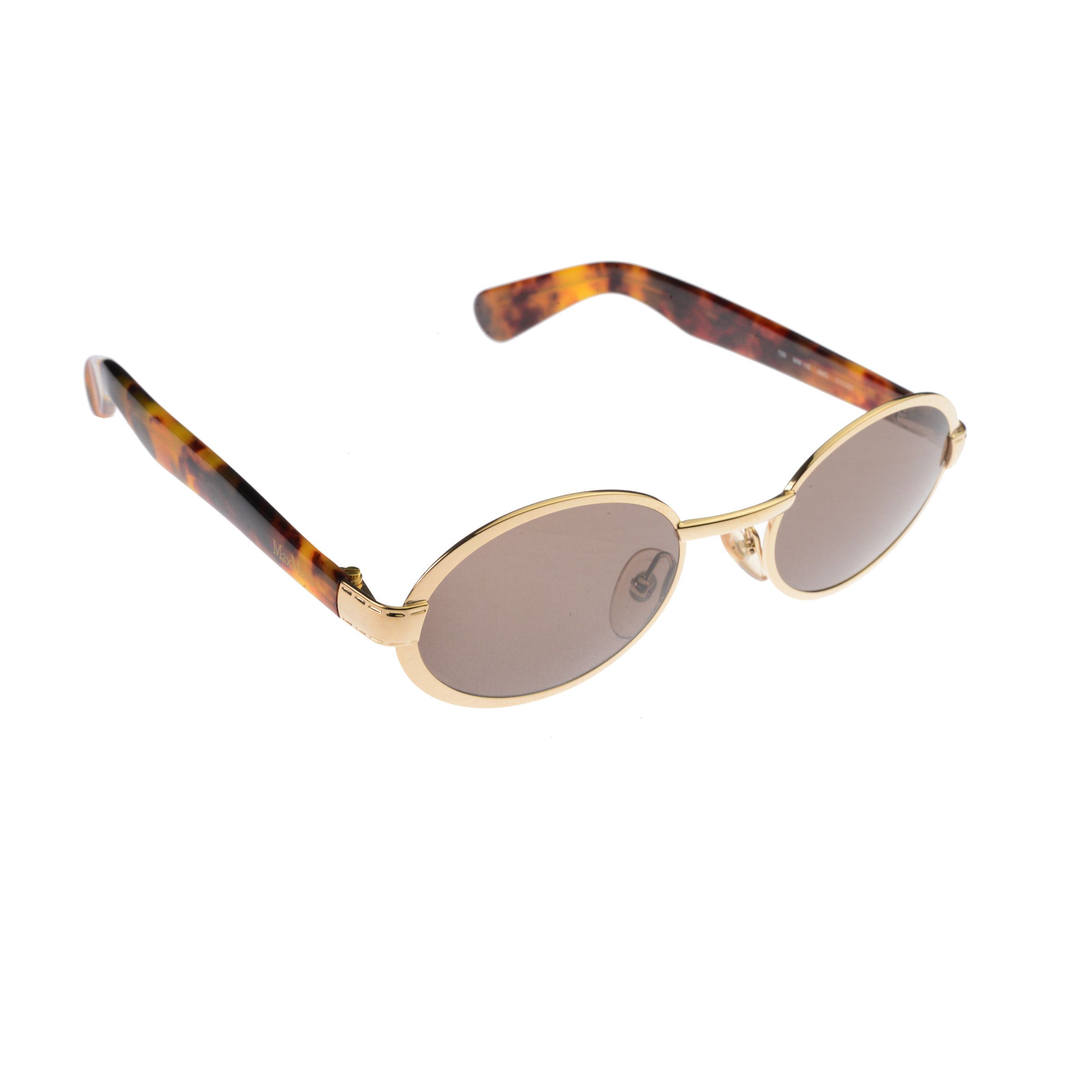 Max Mara Max Mara '90s Havana Gold Oval Sunglasses Size ONE SIZE - 2 Thumbnail