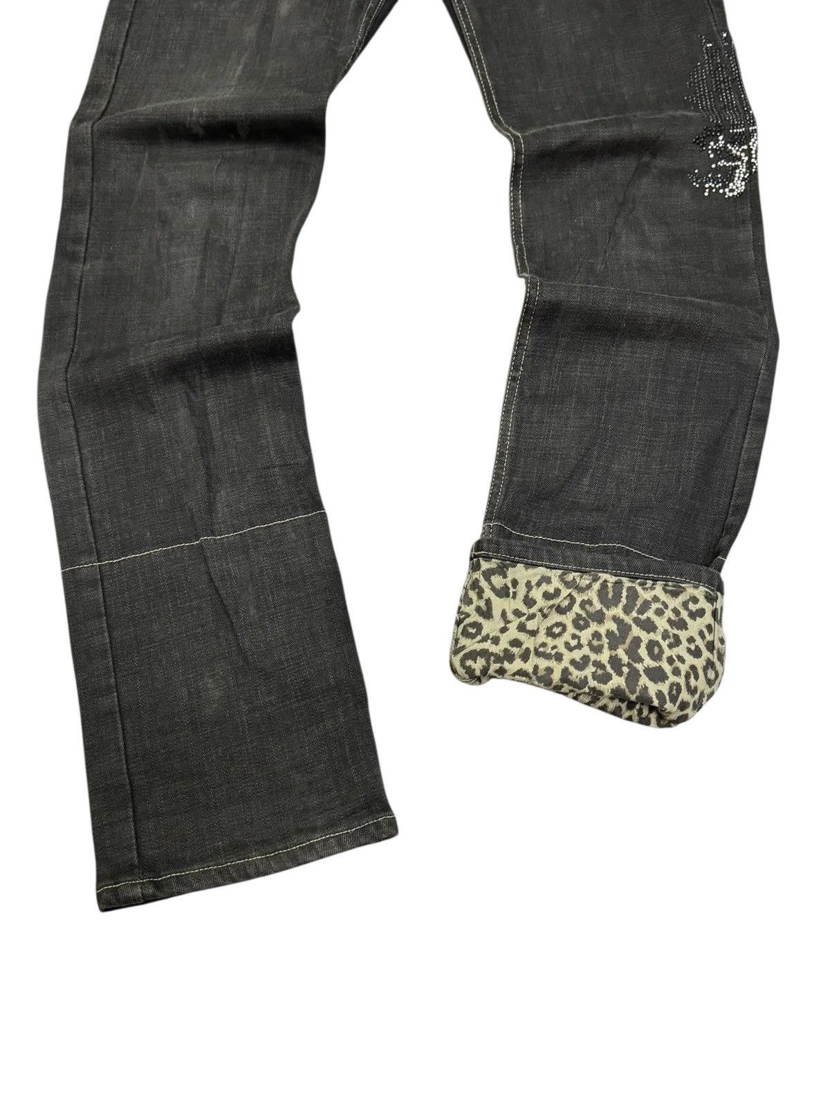 PPFM PPFM LEOPARD DESIGN SWAROVSKI ZIPPER DENIM JEANS Size US 32 / EU 48 - 4 Thumbnail