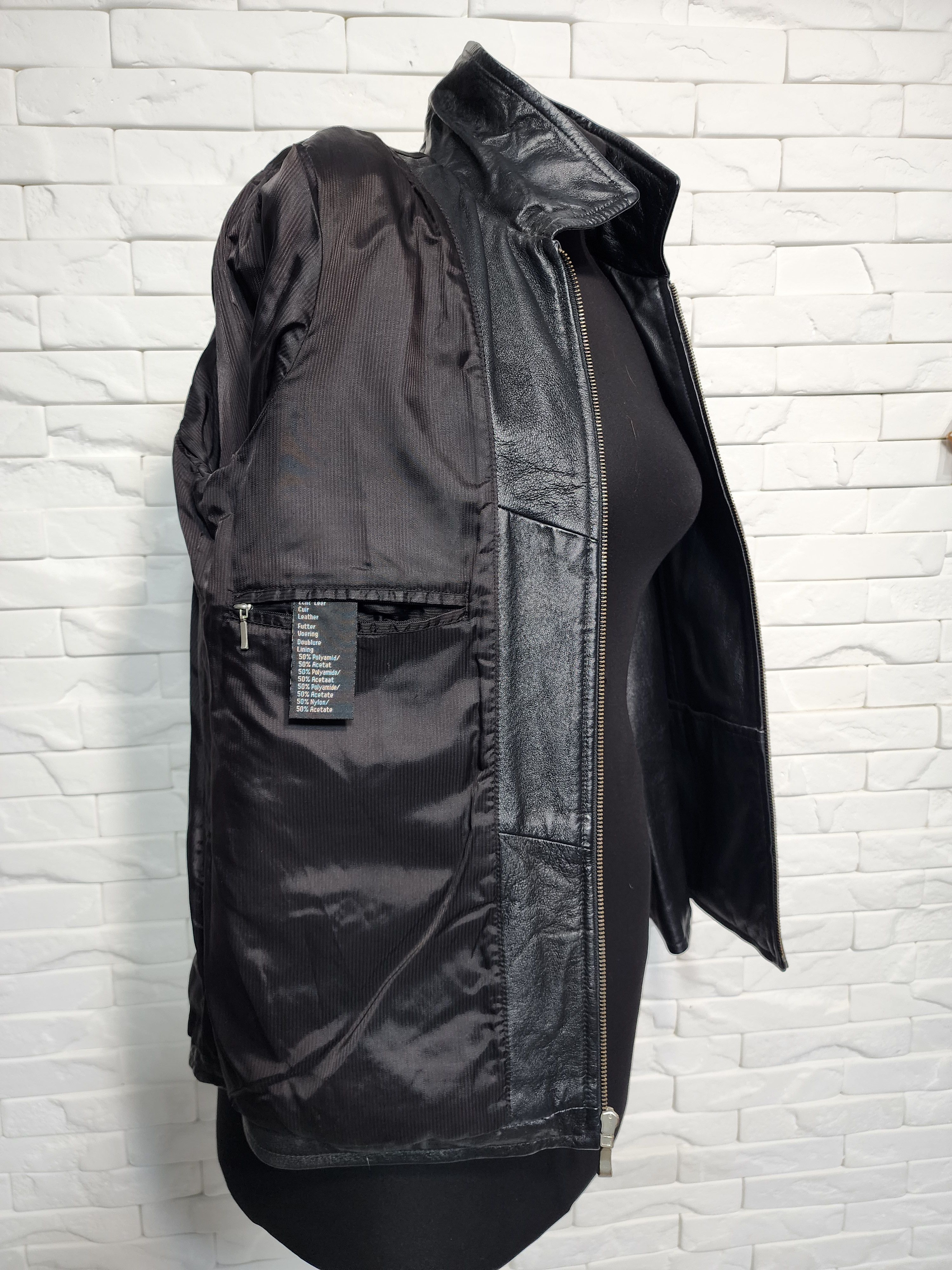 Other Black Leather Women's Jacket: Zippered Classic Style Size L / US 10 / IT 46 - 10 Thumbnail