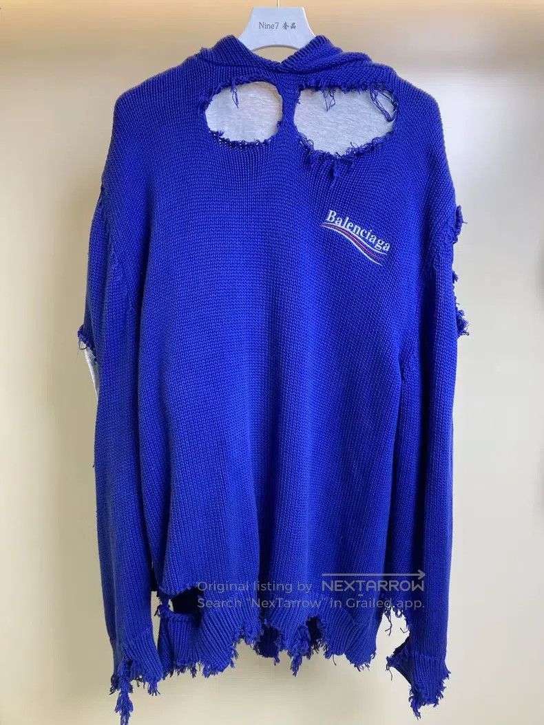 Balenciaga Balenciaga Faux Two-Piece Destroyed Cola Hoodie Size US M / EU 48-50 / 2 - 1 Thumbnail