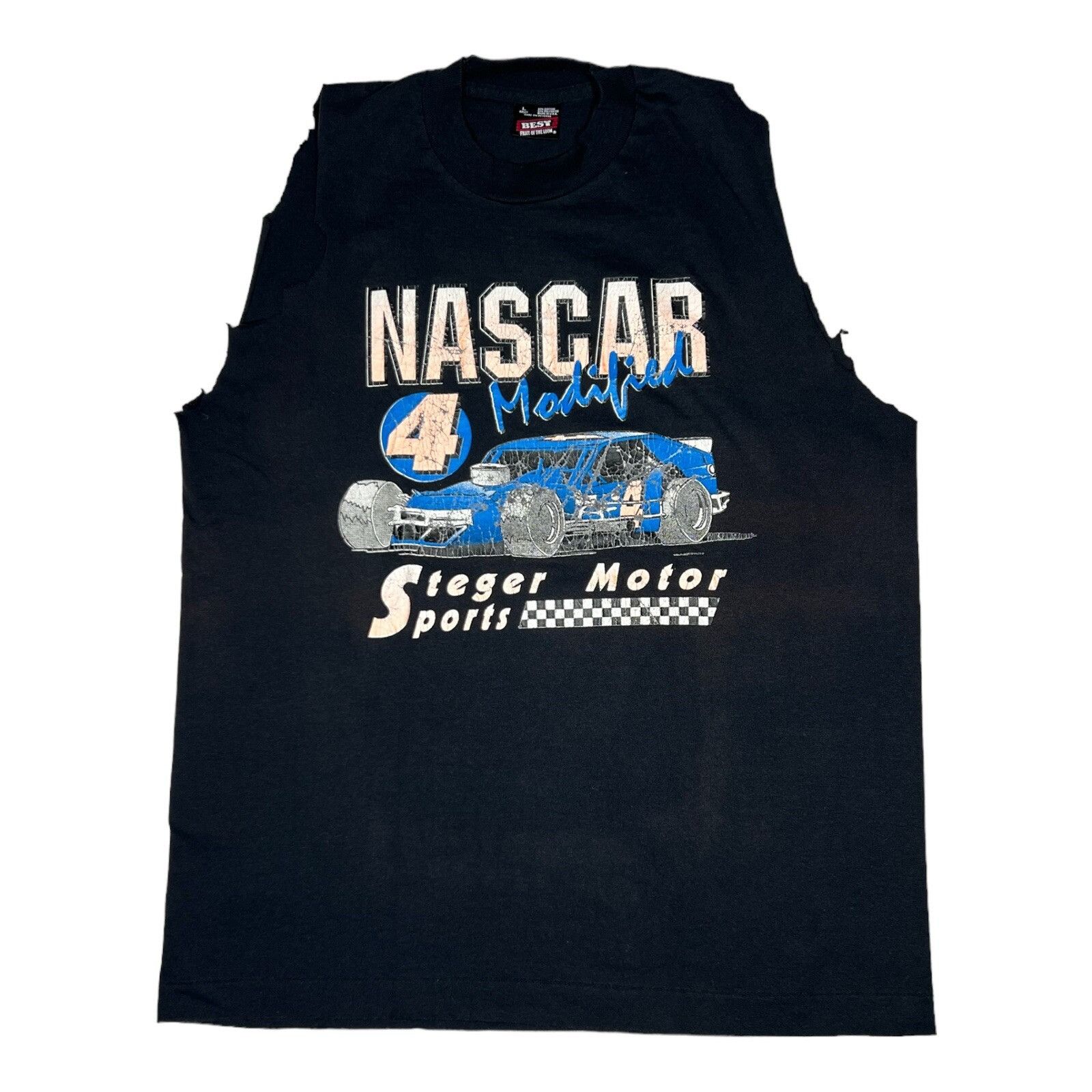 Other Vintage NASCAR Modified Cut Off Shirt Single Stitch Steger M Size US L / EU 52-54 / 3 - 1 Thumbnail