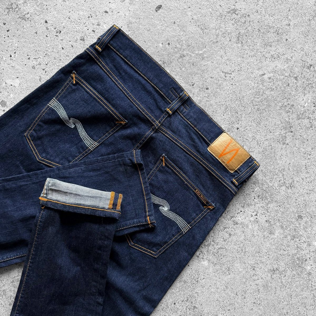 Nudie Jeans Nudie Jeans Mens Dark Blue Indigo Raw Denim Jeans Size US 32 / EU 48 - 4 Thumbnail