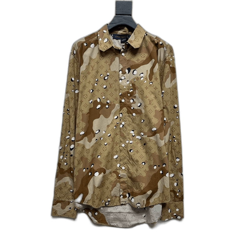 Louis Vuitton Louis Vuitton Desert Camo Patchwork Shirt - dmc Size M / US 6-8 / IT 42-44 - 1 Thumbnail