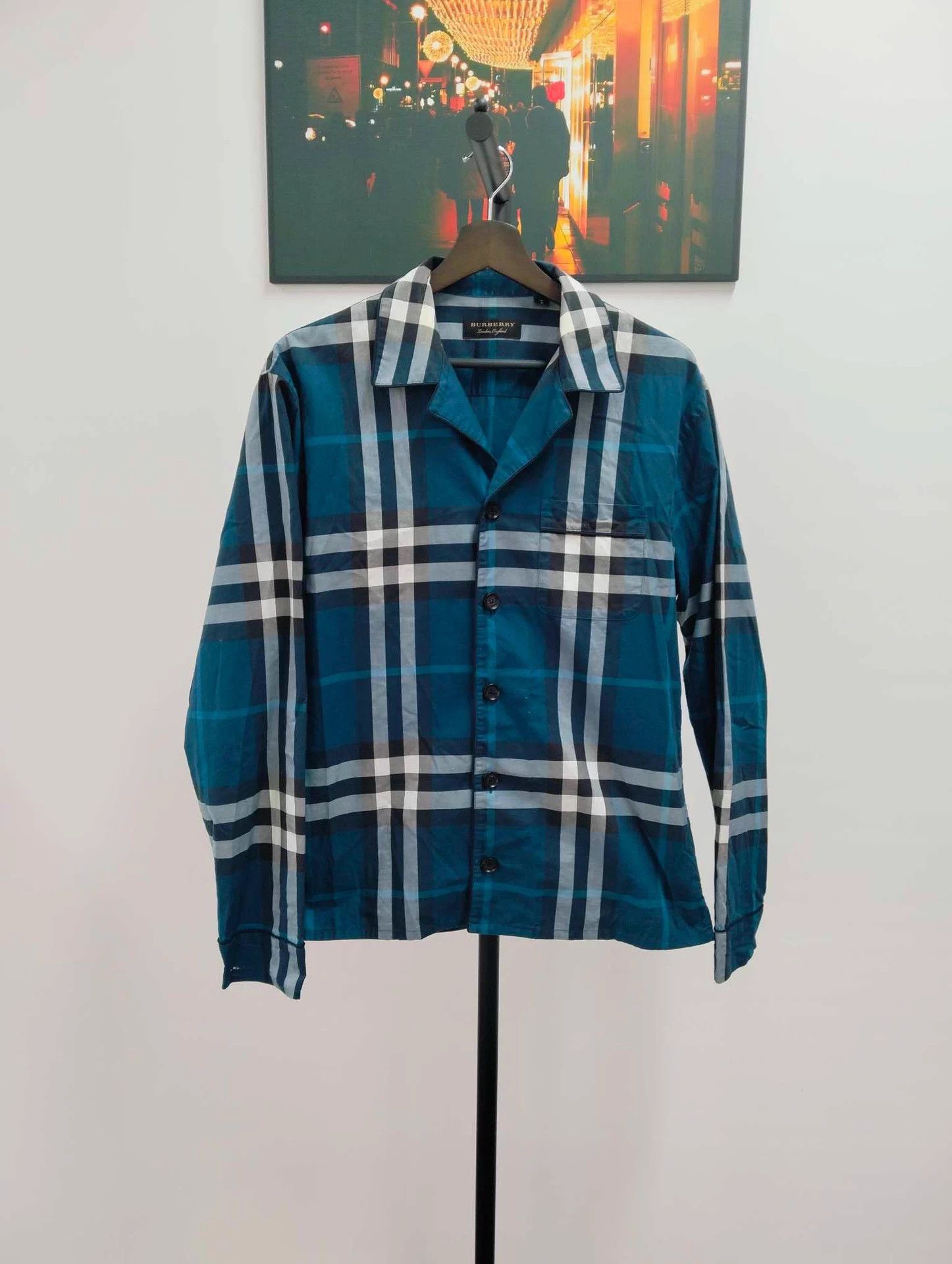 Burberry Burberry Men's Blue Check Shirt Size S Size US S / EU 44-46 / 1 - 1 Thumbnail