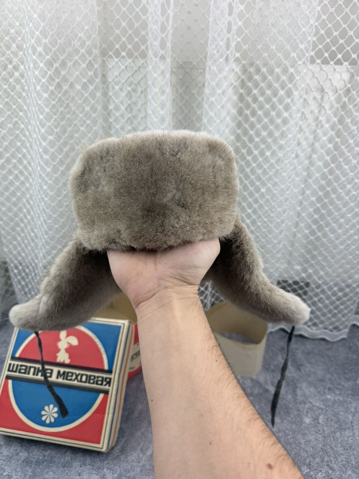 Japanese Brand Vintage Faded 90s Alt Fuzzy Mohair Ushanka USSR Hat Size ONE SIZE - 4 Thumbnail