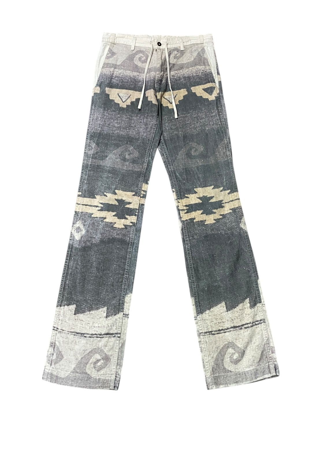 Japanese Brand Rare Vintage Gemstone Red Indian Navajo Flared Pants 1990s Size US 30 / EU 46 - 1 Thumbnail