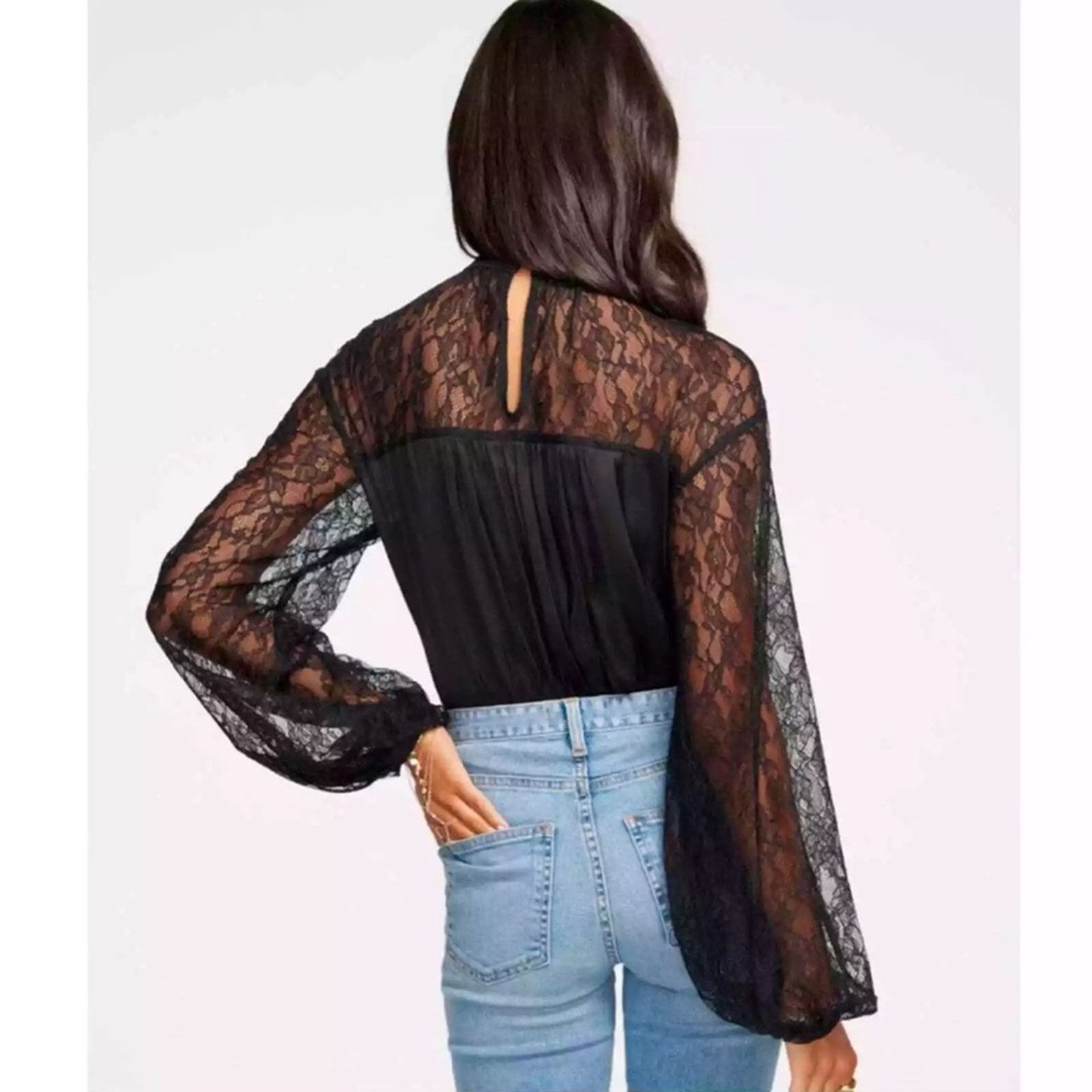 Ramy Brook NWT Ramy Brook Sorinda Lace Mock Neck Top Size S / US 4 / IT 40 - 2 Thumbnail