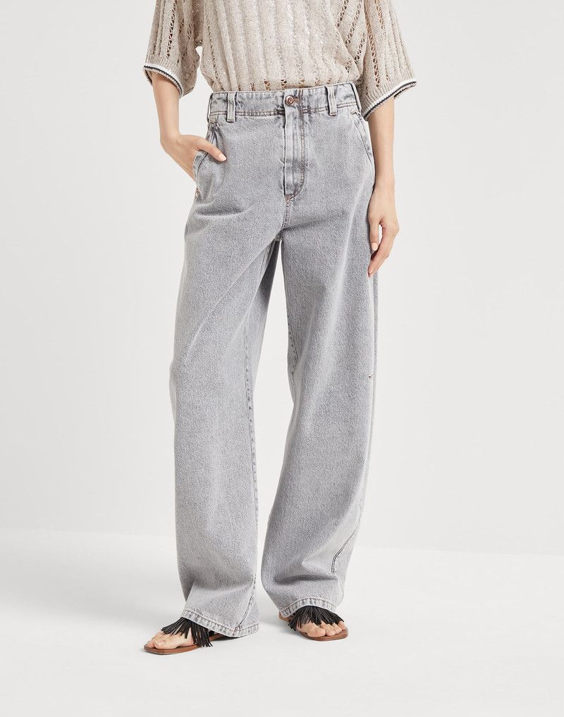 Brunello Cucinelli o1la1rc1a0326 Authentic Denim Pants in Blue Size 26" / US 2 / IT 38 - 1 Thumbnail