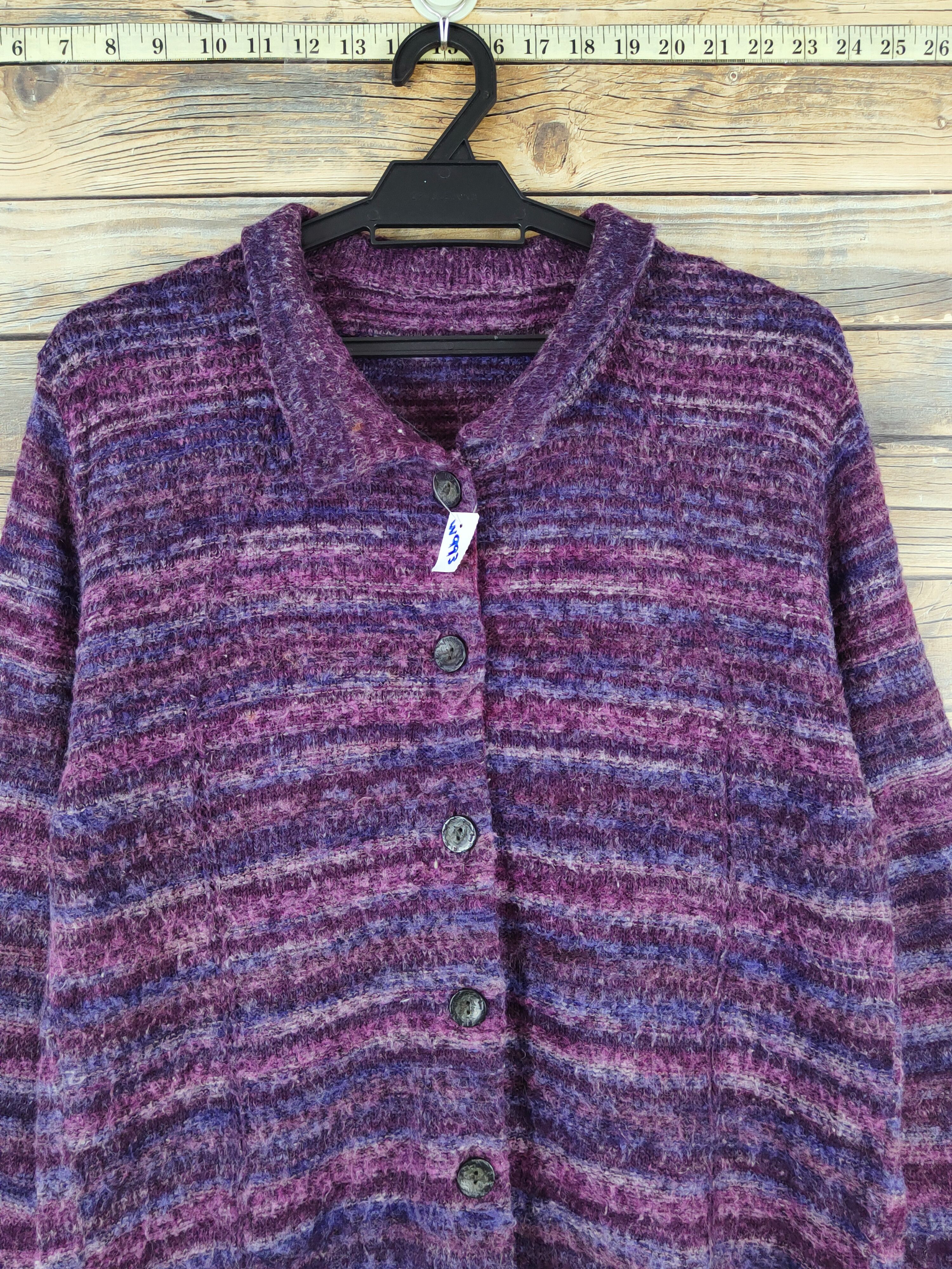 Japanese Brand Japanese Brand Dark Purple Knitwear Cardigan #W993 Size M / US 6-8 / IT 42-44 - 2 Thumbnail