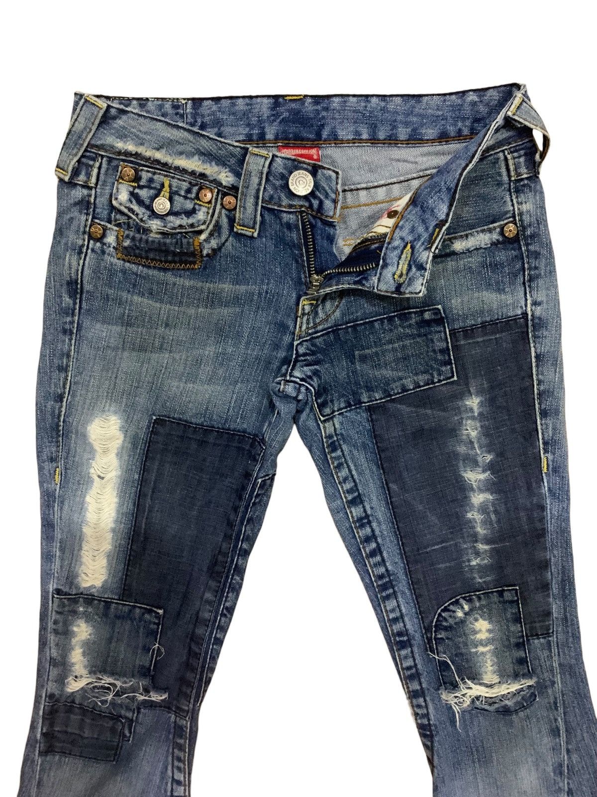 Beauty Beast × If Six Was Nine × True Religion 🔥Flare🔥 Vintage True Religion Section Joey Patches Jeans Size 26" / US 2 / IT 38 - 3 Thumbnail