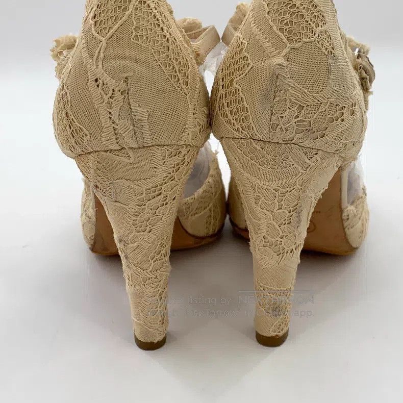 Chanel Chanel Light brown pointed bow one-character buckle thin h Size US 7.5 / IT 37.5 - 8 Thumbnail