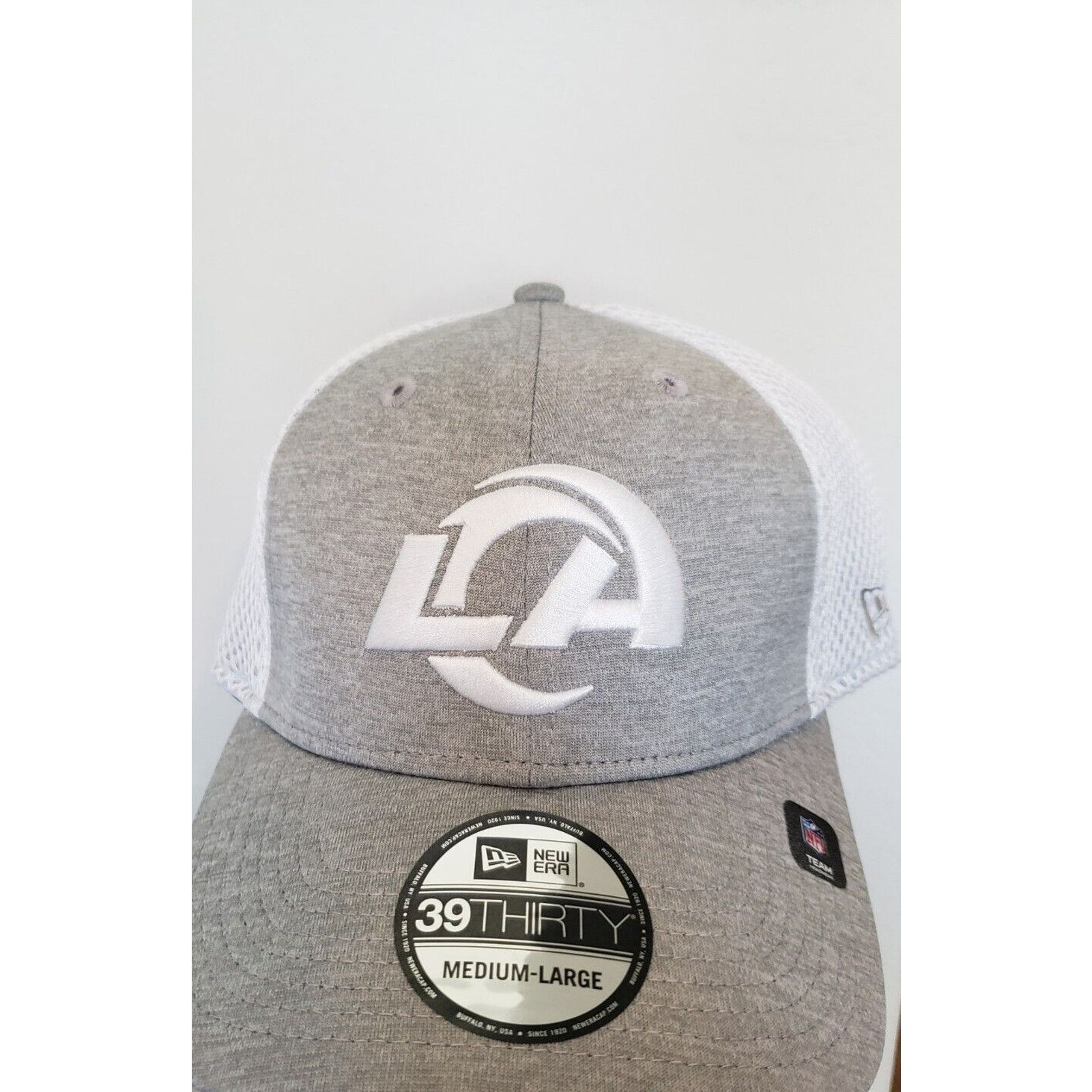 New Era Los Angeles Rams Hat Stretch Fit 3930 Gray White M/L New Era Size ONE SIZE - 1 Thumbnail