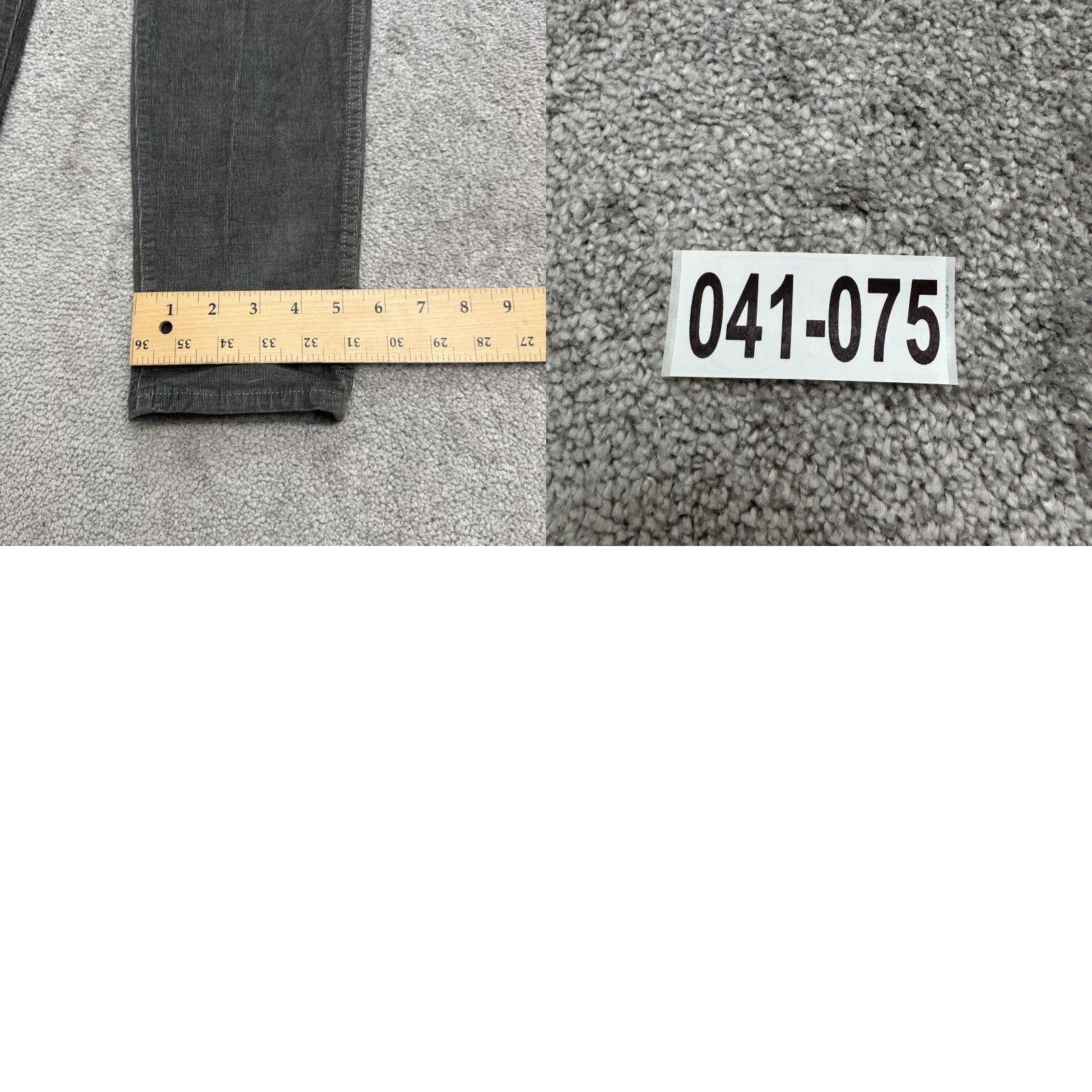Madewell Madewell High Rise Skinny Velvet Pants Womens 29 Tall Dark Gray Stretch Casual Size 29" - 10 Thumbnail