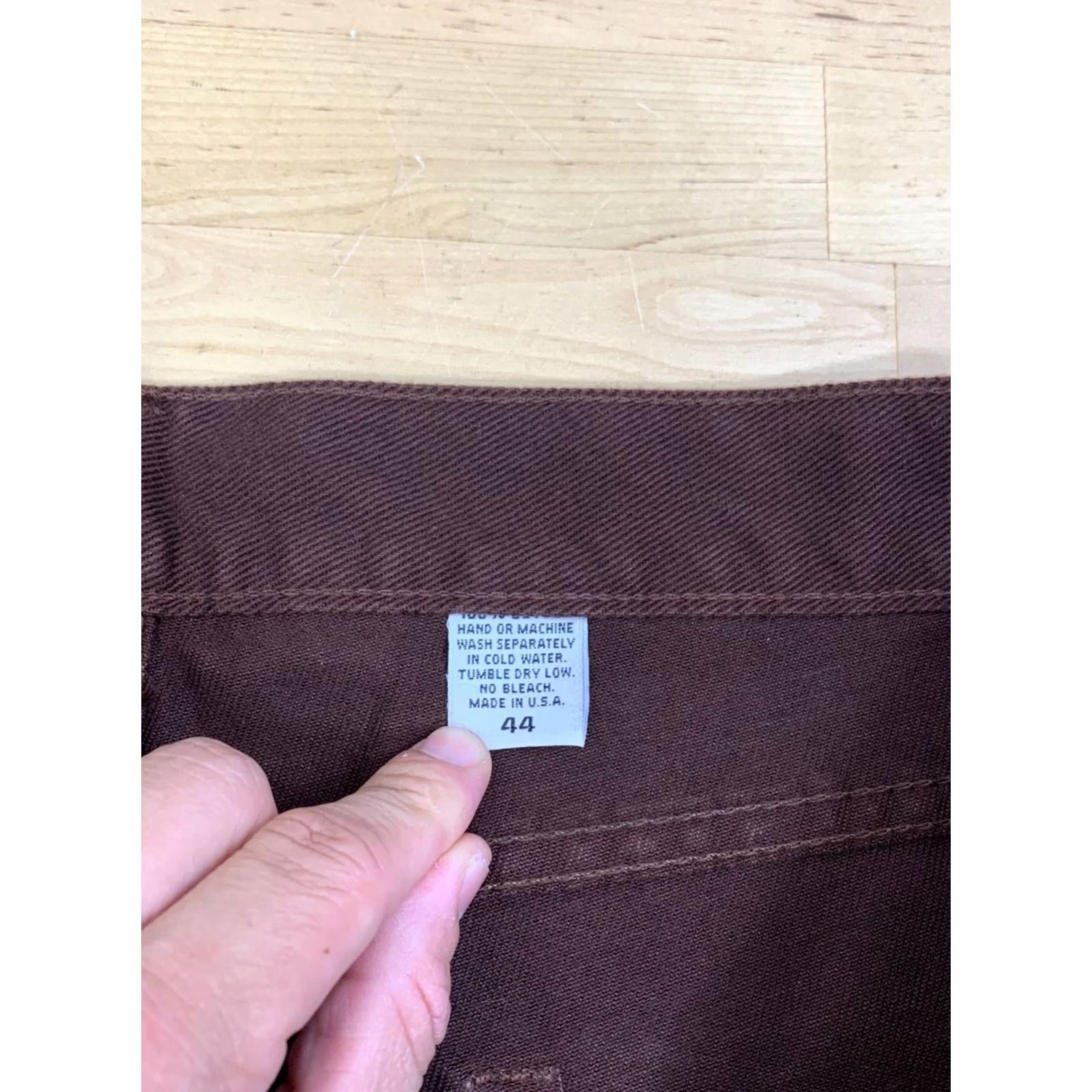Vintage VINTAGE Solo Jeans Shirt Baggy 90s Hip Hop USA Mens 44x31 Brown Cotton Denim 5-Pocket Straight Relaxed NWT Size US 44 / EU 60 - 3 Thumbnail