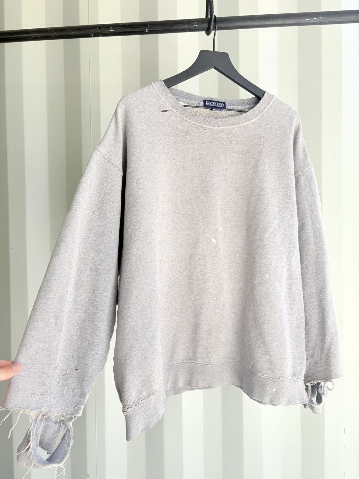 Vintage Thrashed Sun Faded Distressed Sweater Grunge Boxy Size US XXL / EU 58 / 5 - 1 Thumbnail