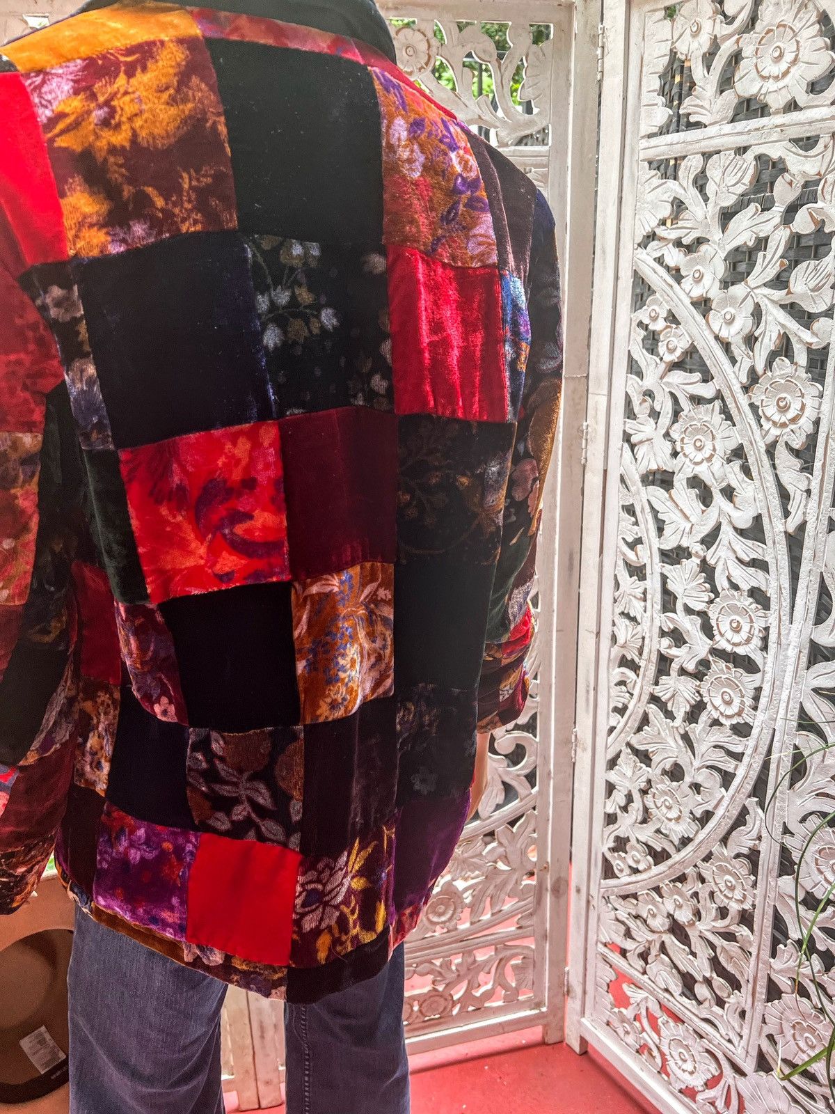 Vintage Vintage 90s quilted velvet patchwork jacket size M Size M / US 6-8 / IT 42-44 - 7 Thumbnail