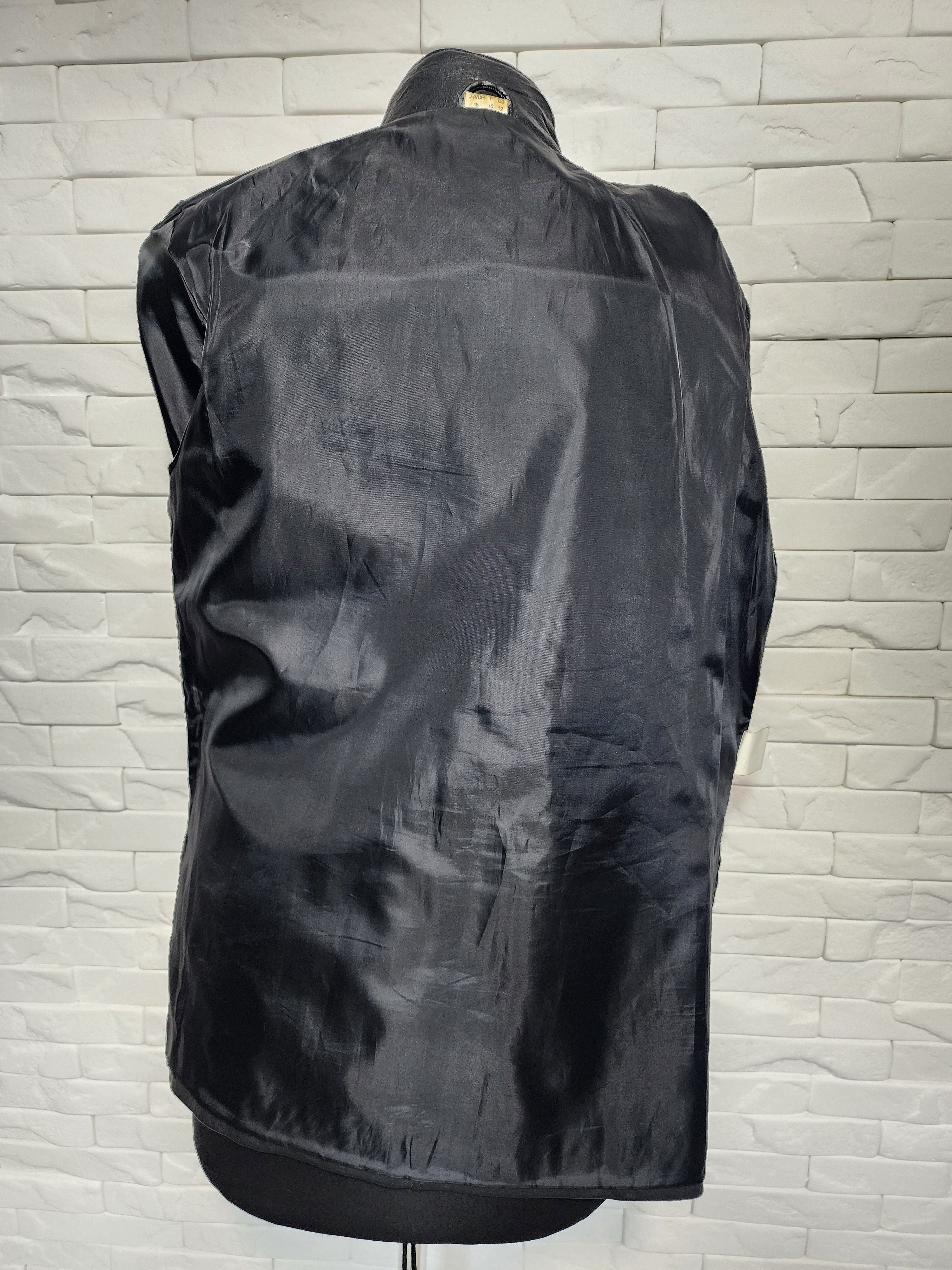 Designer Black Leather Jacket: Women's Zippered Soft Leather Coat Size L / US 10 / IT 46 - 8 Thumbnail