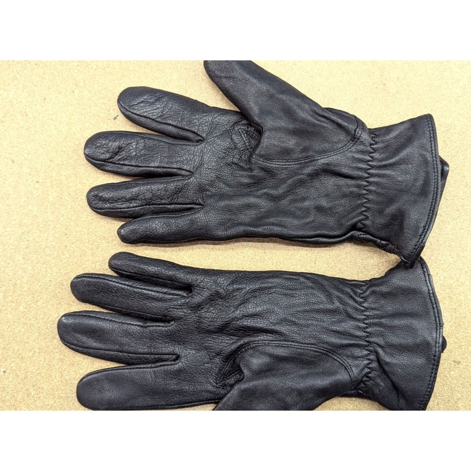 Vintage Genuine Leather Womens Gloves Size 7.5 Black Winter Lined Glove Ladies Fleece Lining Size M / US 6-8 / IT 42-44 - 3 Thumbnail