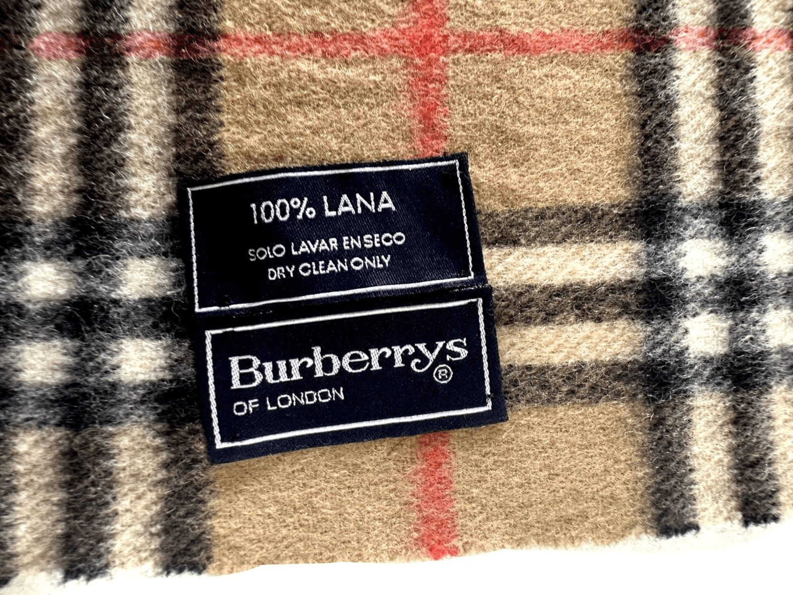 Burberry Burberry Vintage Unisex Scarf Beige 100% LANA Wool Size ONE SIZE - 3 Thumbnail