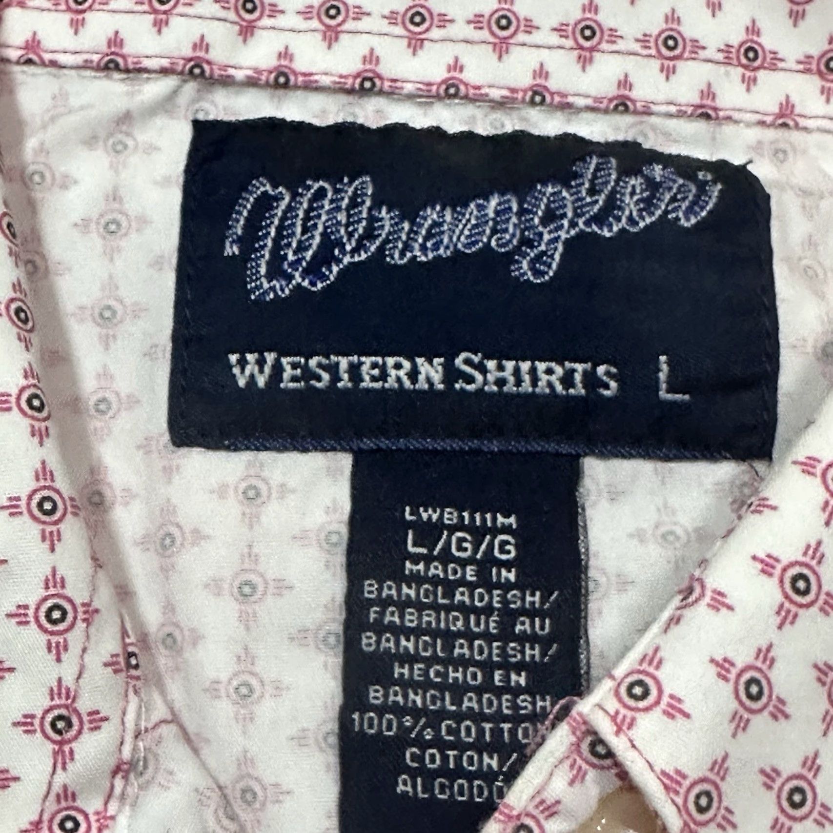 Wrangler Wrangler Pearl Snap Shirt Womens Large Pink White Brest Cancer Awareness Casual Western Shirt Size L / US 10 / IT 46 - 5 Thumbnail