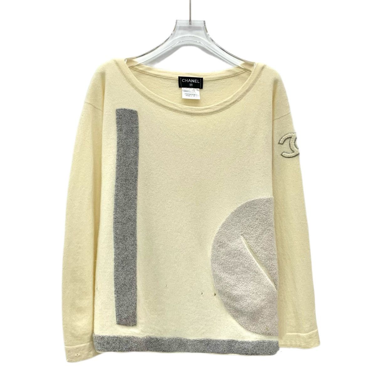 Chanel Chanel Double C Flocked Cashmere Long Sleeve Knitwear K26WX Size XS / US 0-2 / IT 36-38 - 1 Thumbnail