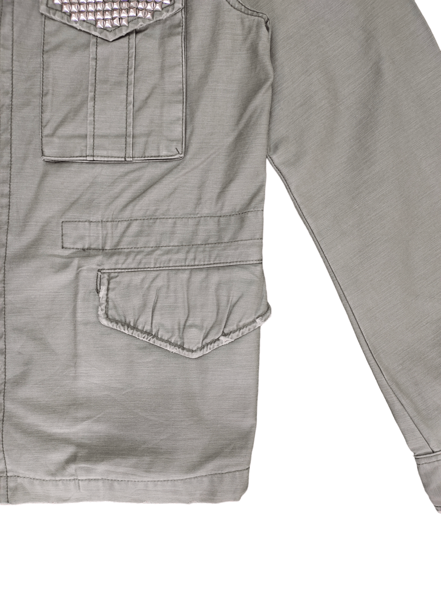 Beams Plus 2000s Beams Studded Pocket Olive Green Military Field Shirt Size US M / EU 48-50 / 2 - 6 Thumbnail