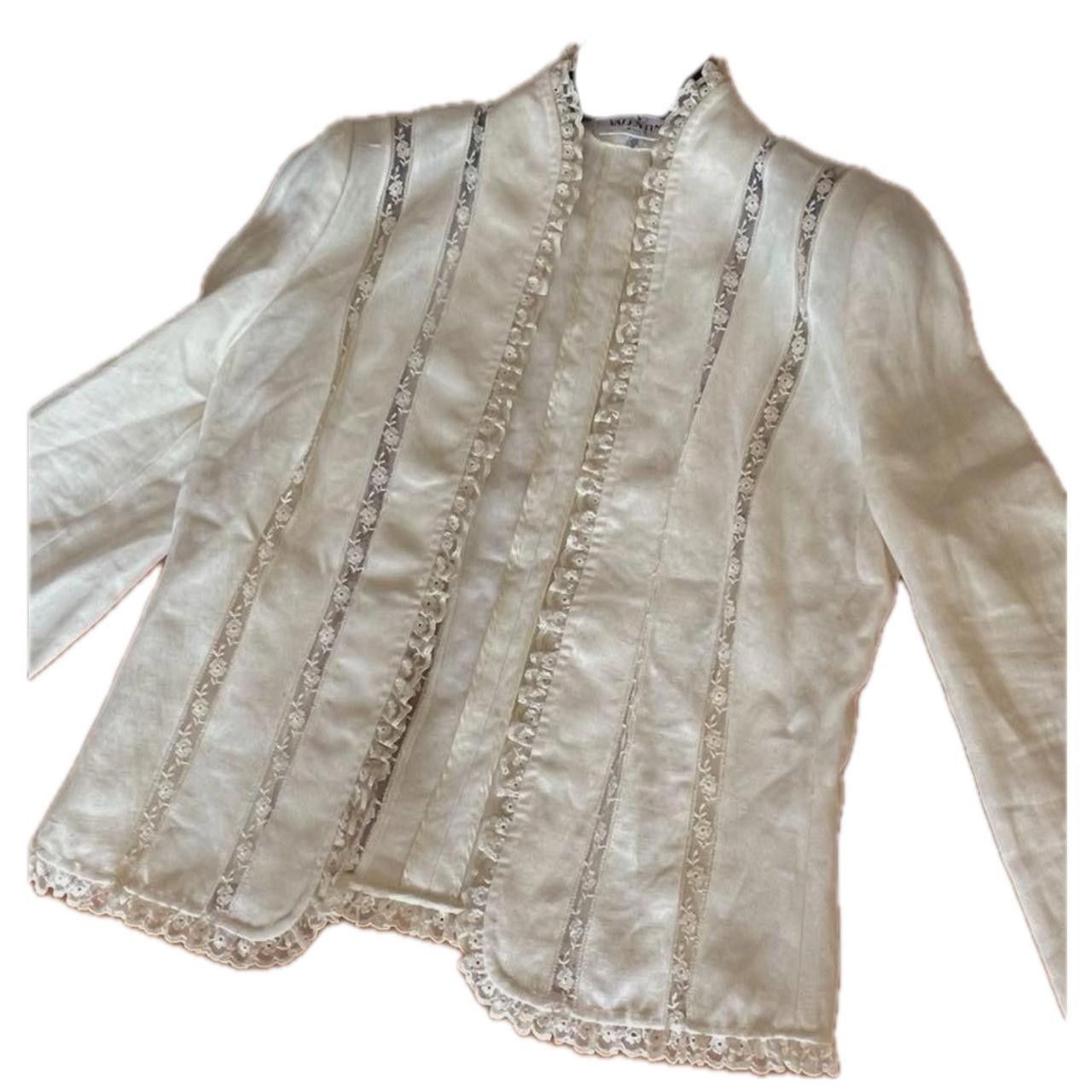 Valentino Miss V Valentino Linen Lace Ladder Detail Hem Jacket Size US M / EU 48-50 / 2 - 2 Thumbnail