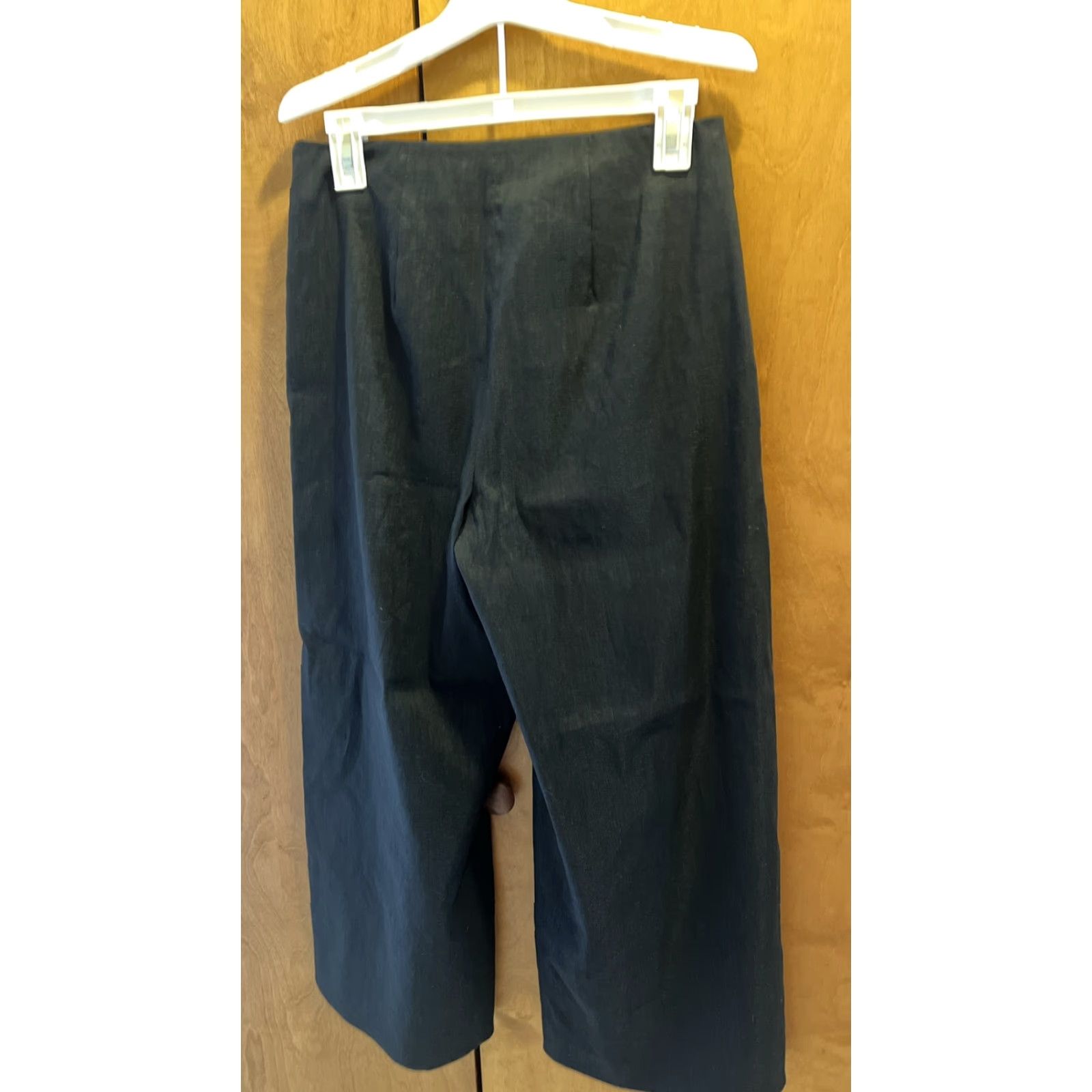 Vince Vince Womens Pants Black Linen Blend Cropped Wide-Leg 24" Inseam Size 2 Pockets Modern City Preppy Size 26" / US 2 / IT 38 - 5 Thumbnail