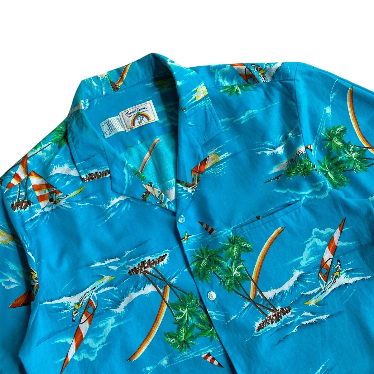 Other Tropical Essence hawaiian cotton open collar ss shirt aqua Size US M / EU 48-50 / 2 - 3 Thumbnail