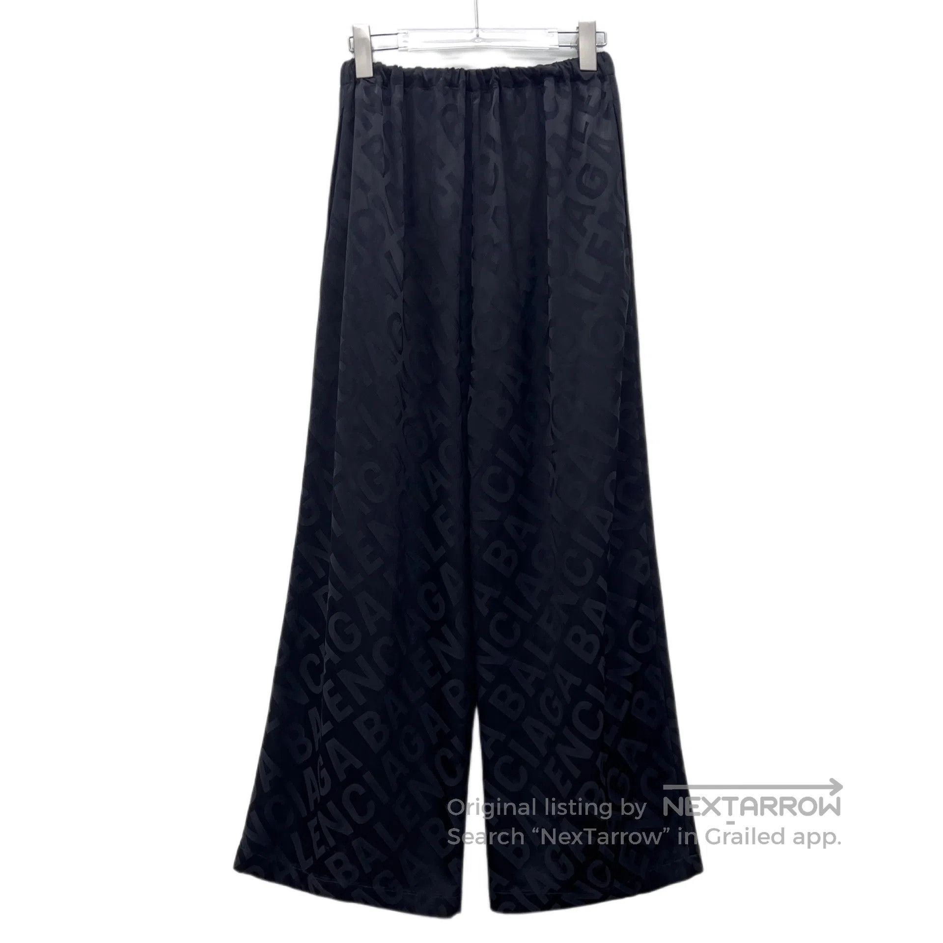 Balenciaga Balenciaga Black Logo Letter Subtle Printed Casual Wide-Le Size US 34 / EU 50 - 1 Thumbnail